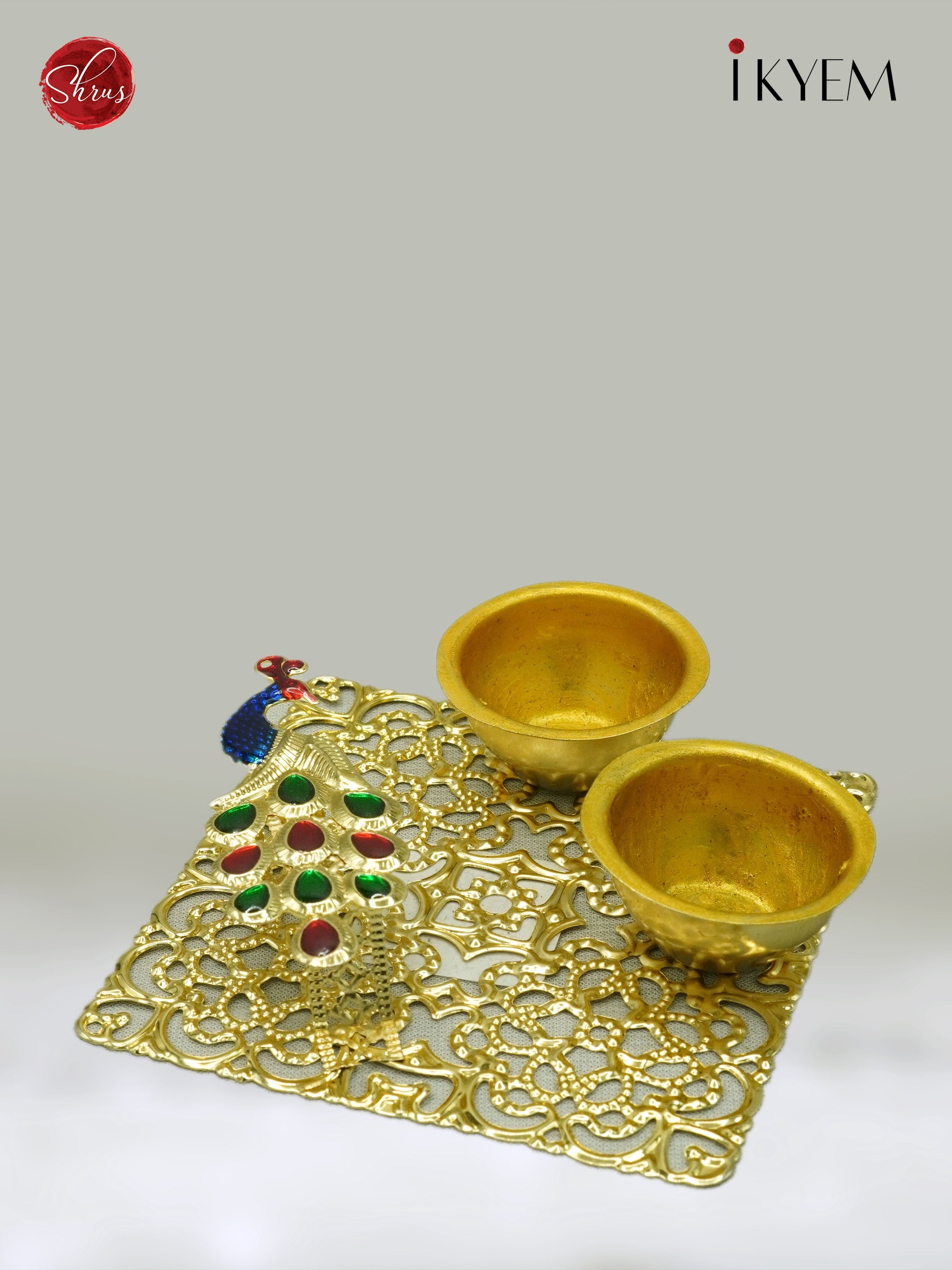 Peacock Base Kumkum and Chandan Holder