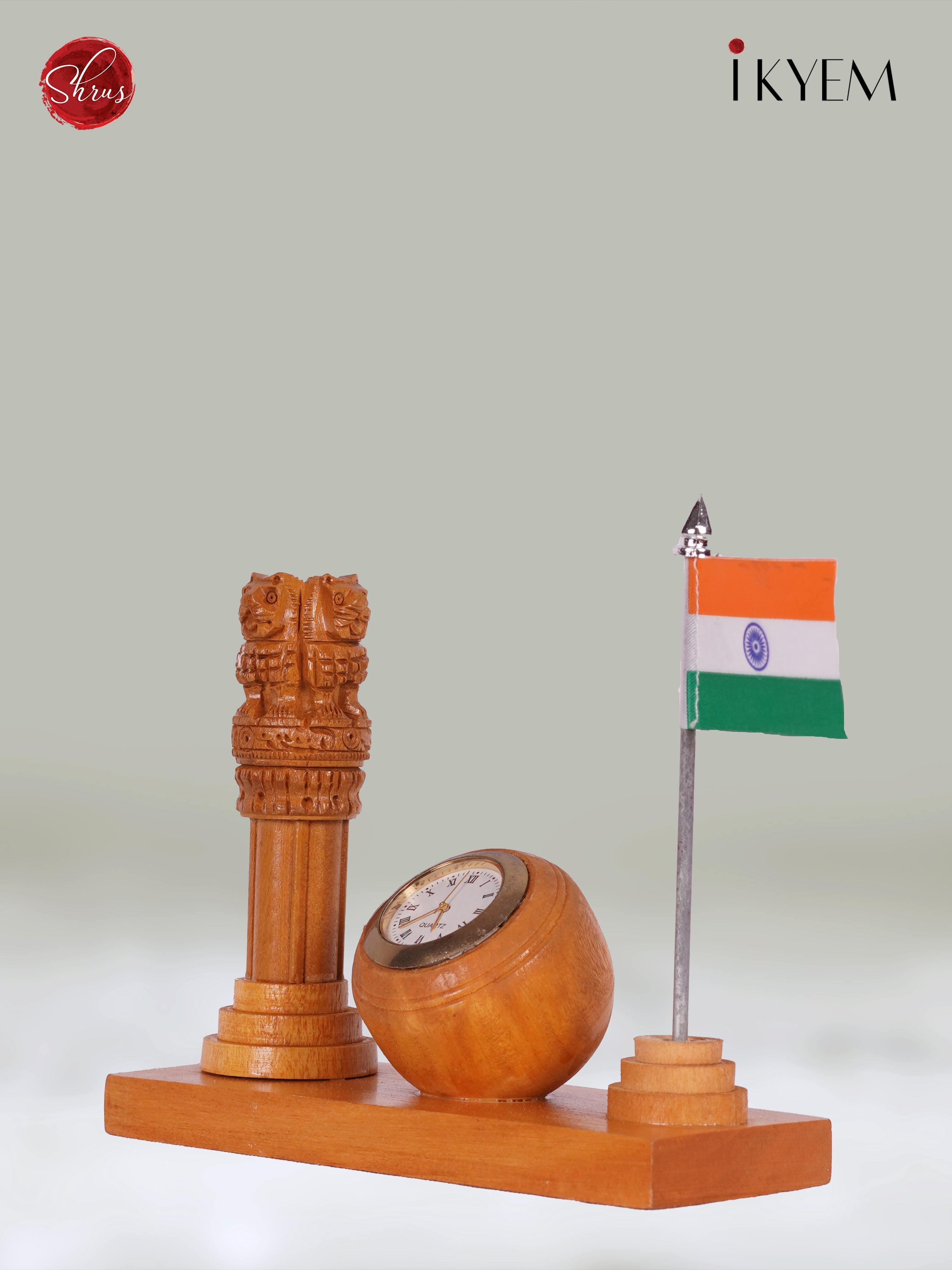 Wooden Clock , Ashoka Pillar - Return Gift