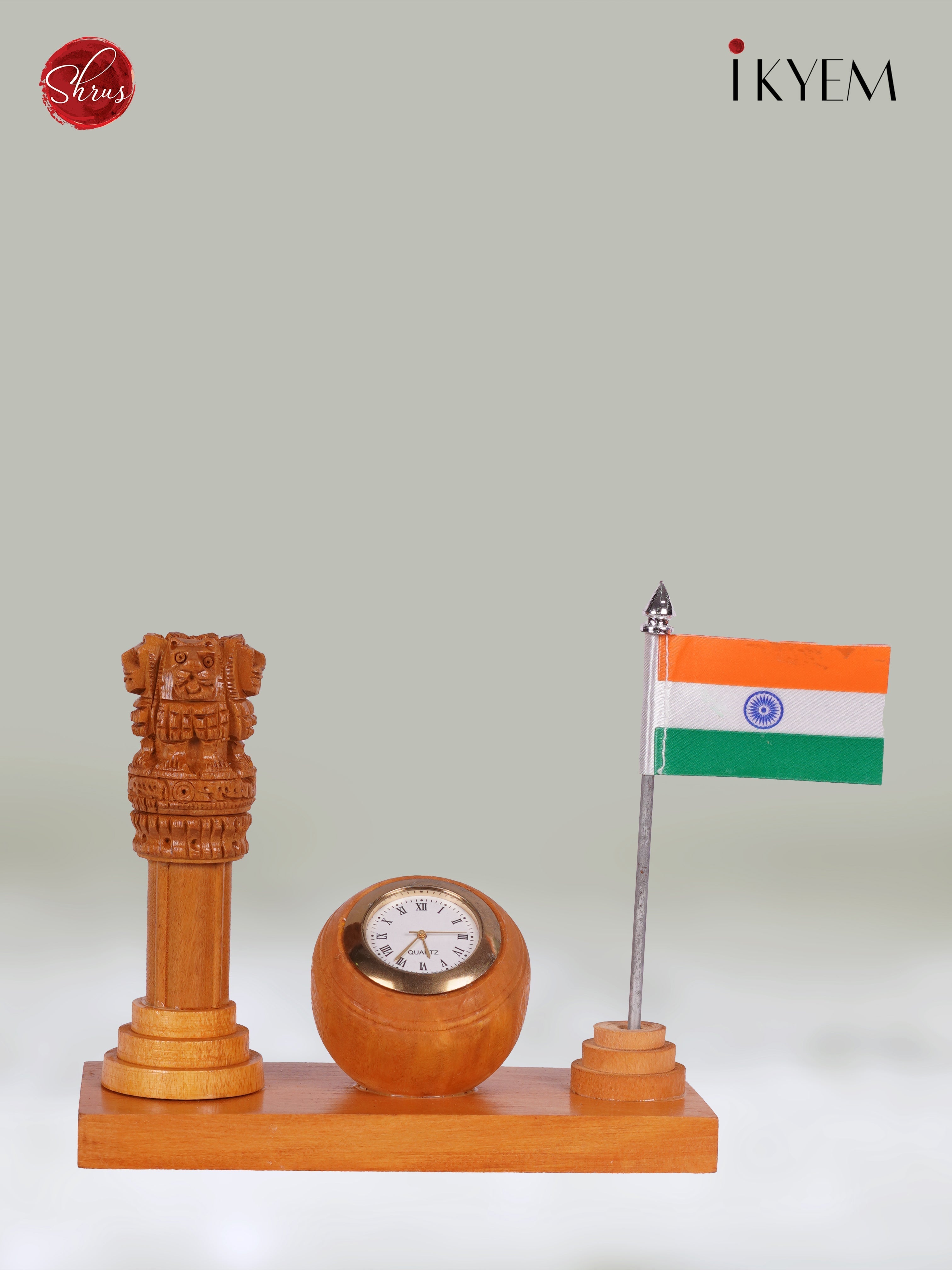 Wooden Clock , Ashoka Pillar - Return Gift