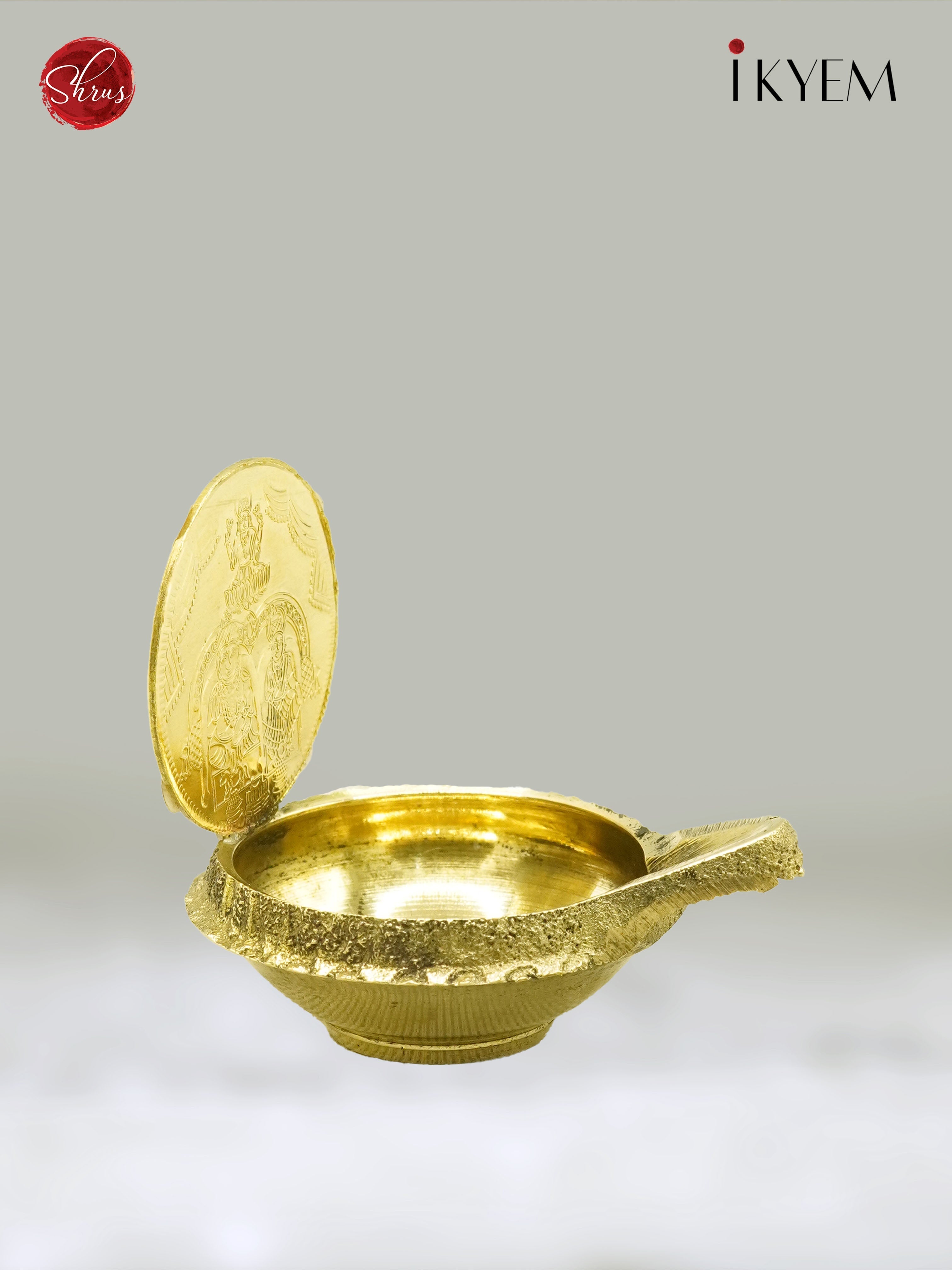 Brass Single Coin Diya - 3K22049