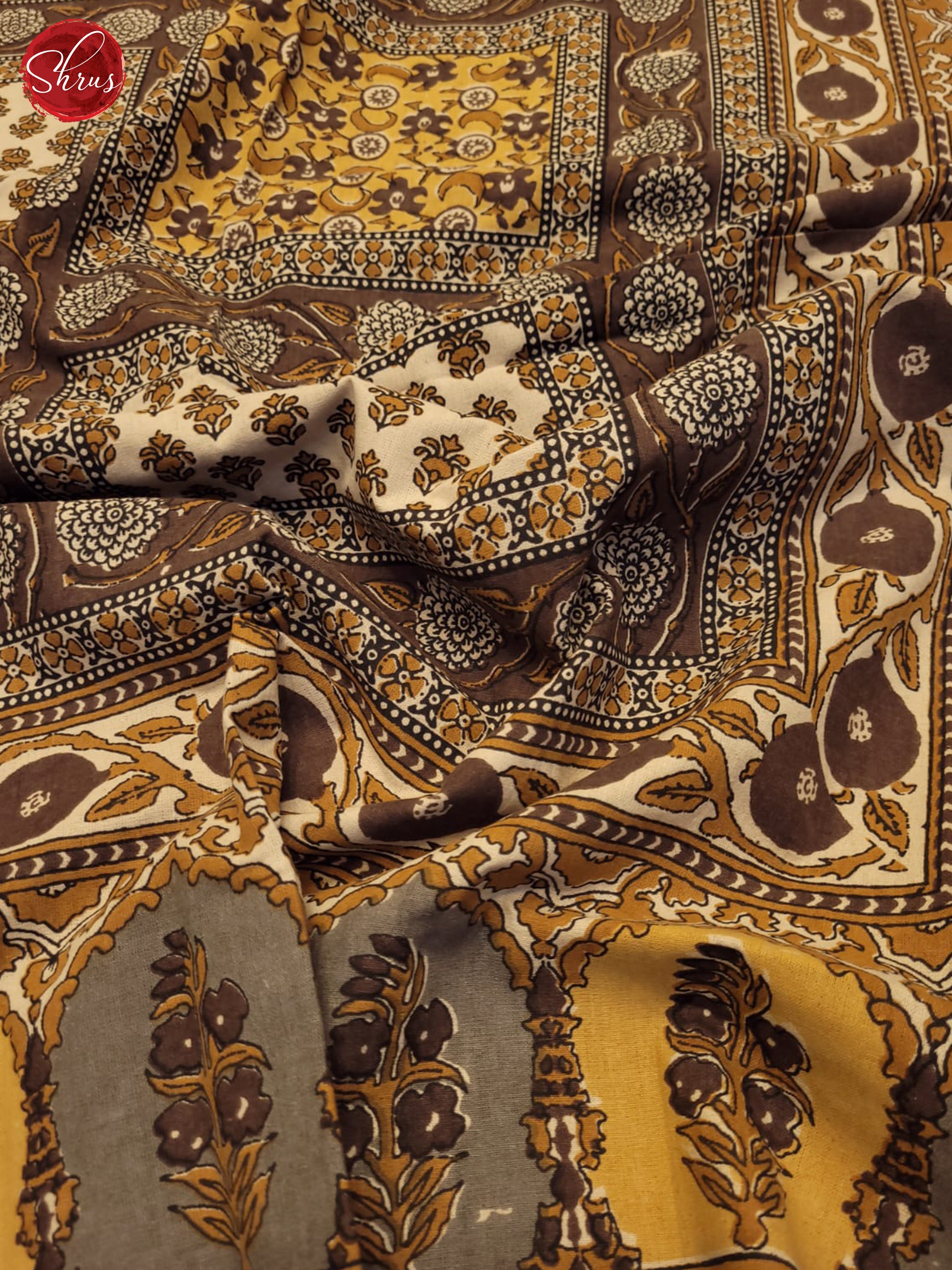 Brown & Mustard - Jaipuri Printed Double Bed Spread