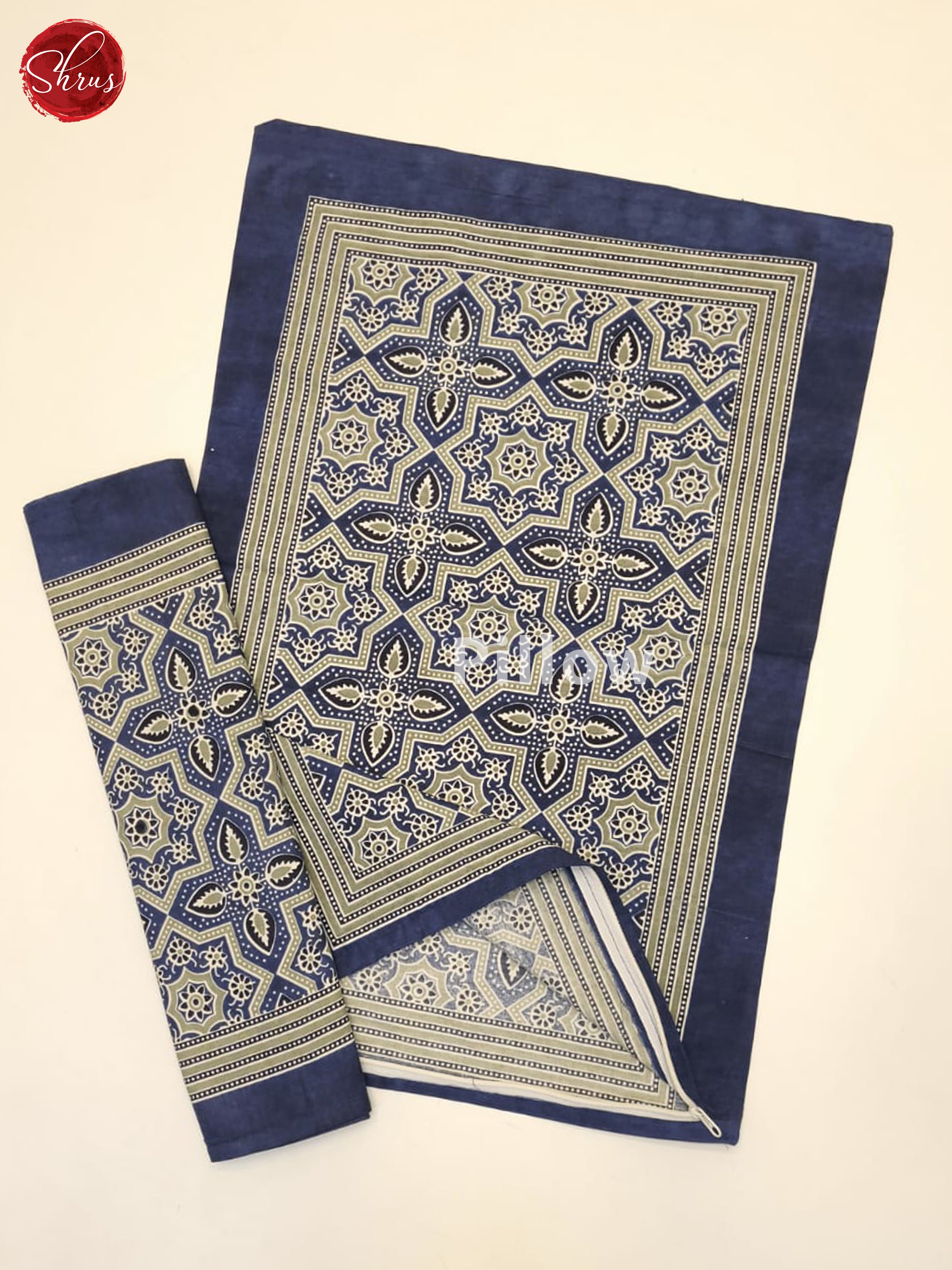 Blue & Green- Jaipuri Printed Double Bed Spread