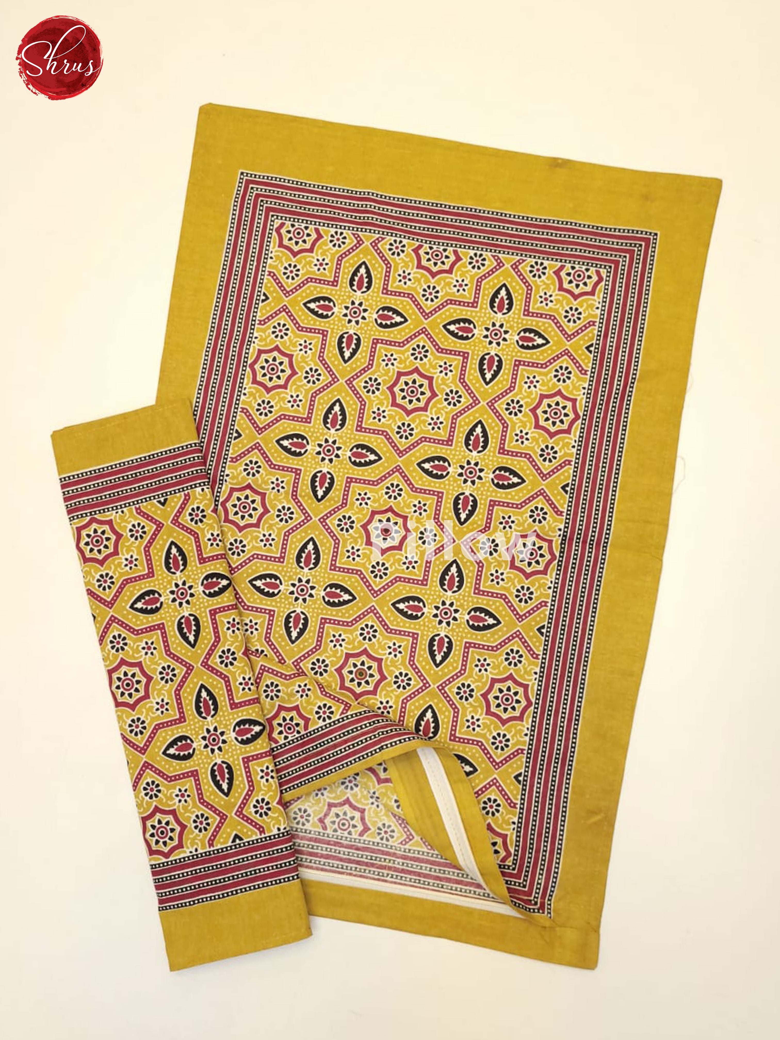 Mustard & Red - Jaipuri Double Printed Bed Spread