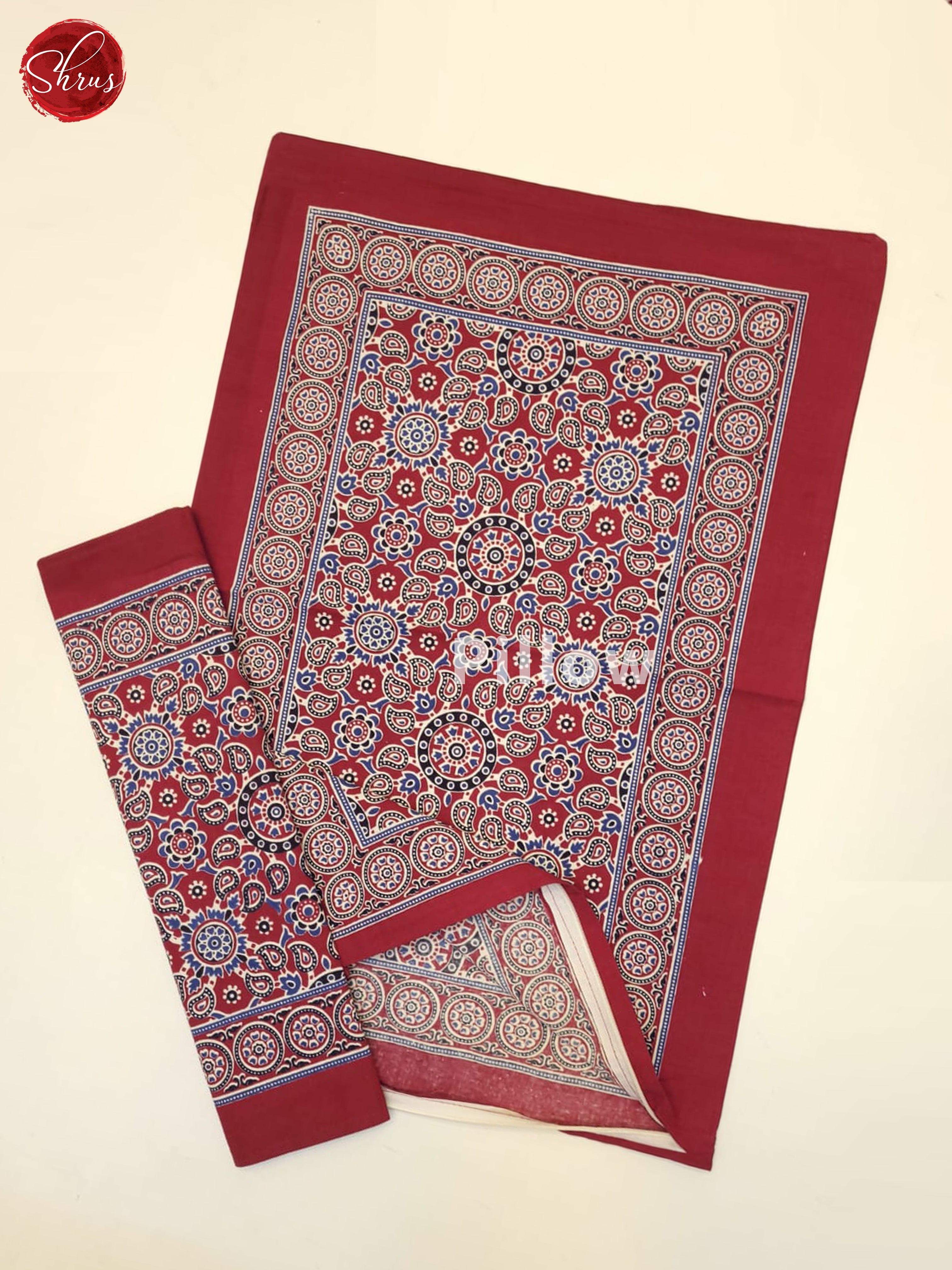 Red & Blue - Jaipuri Printed Double Bed Spread