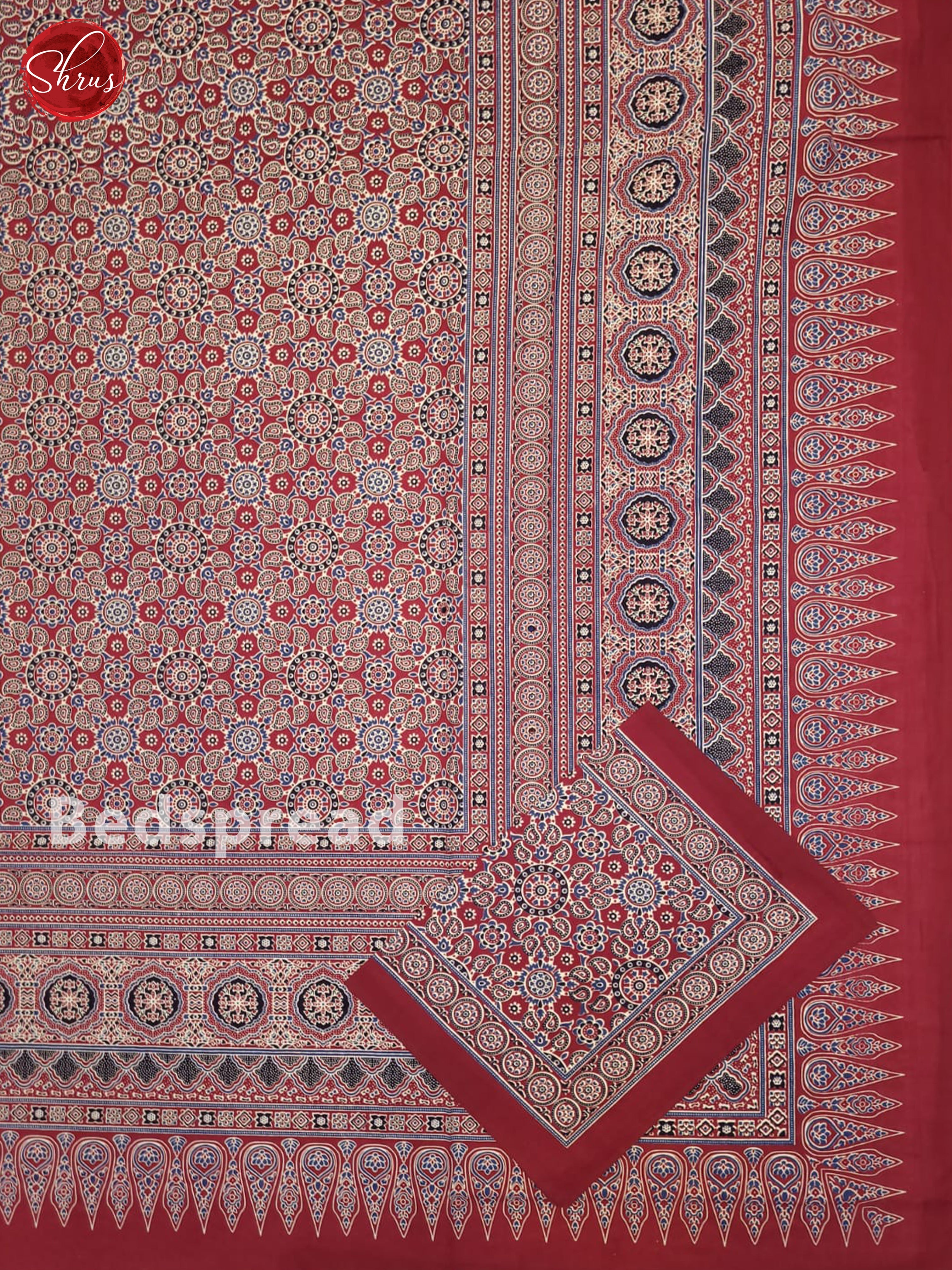 Red & Blue - Jaipuri Printed Double Bed Spread