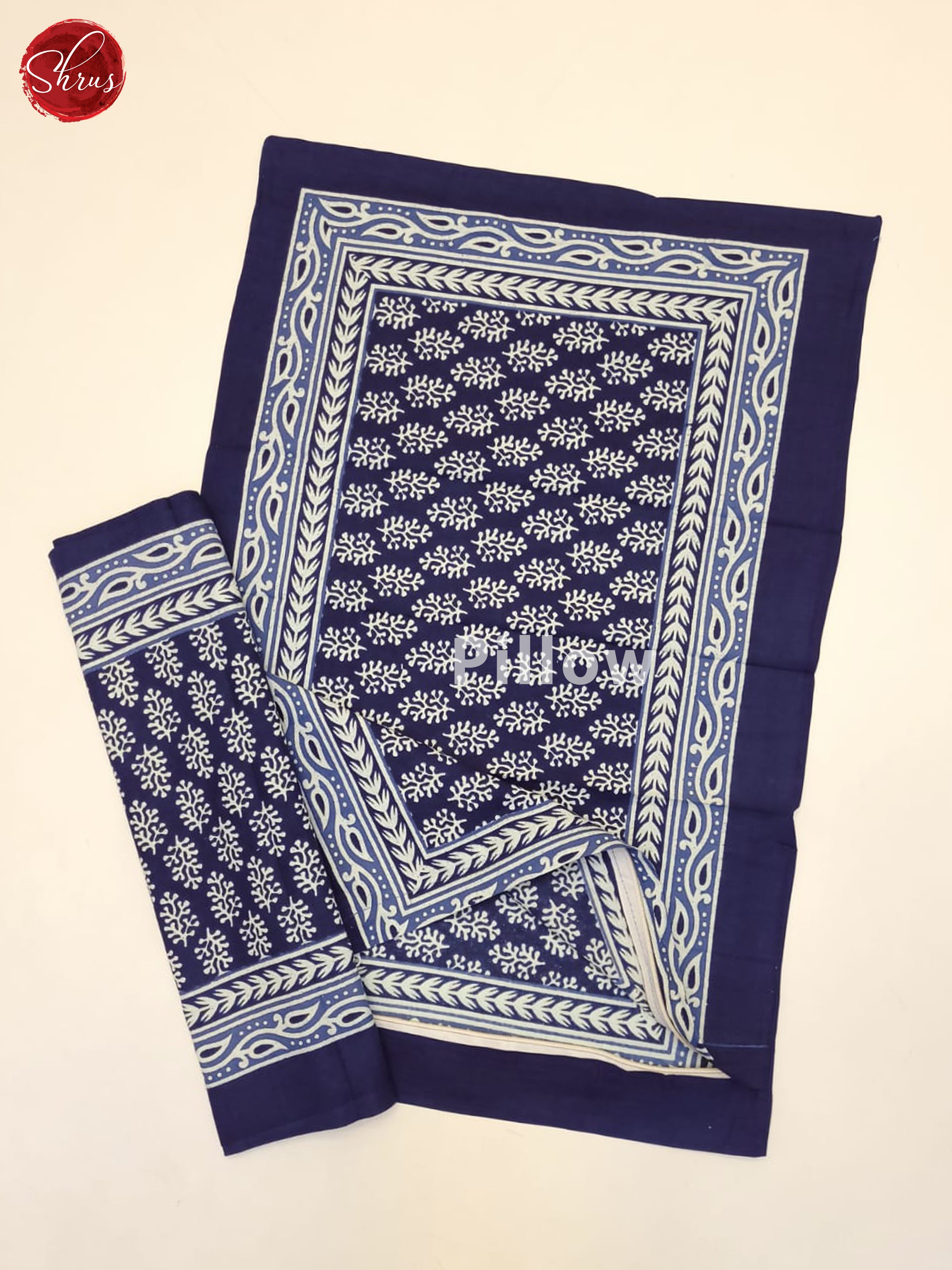 Blue & White- Jaipuri Printed Double Bed Spread