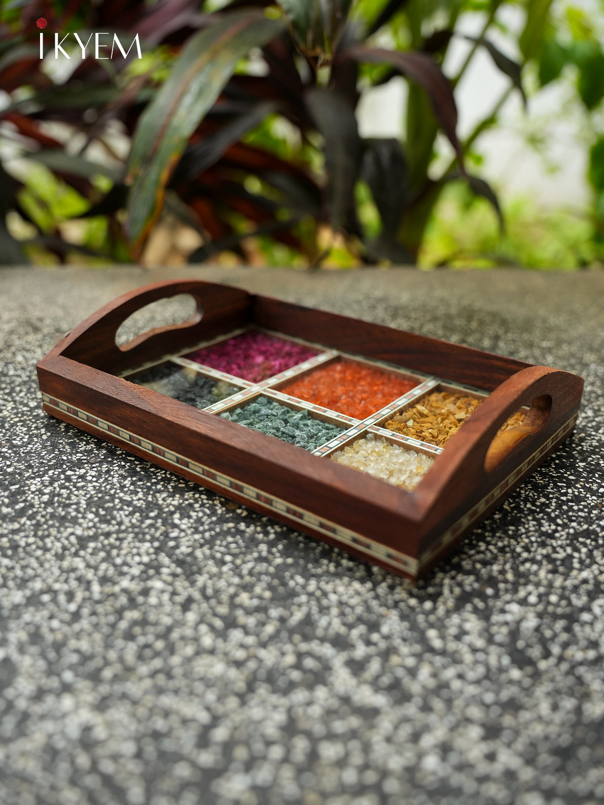 Wooden Gems Stone Tray