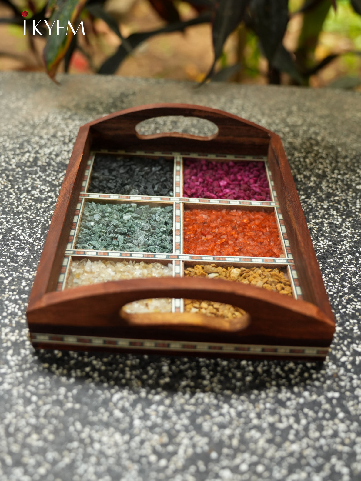 Wooden Gems Stone Tray