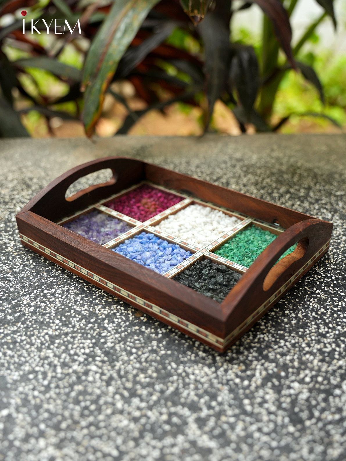 Wooden Gems Stone Tray