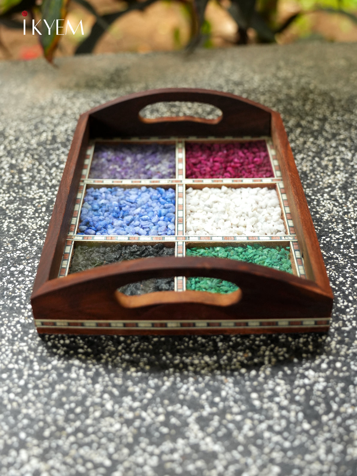 Wooden Gems Stone Tray