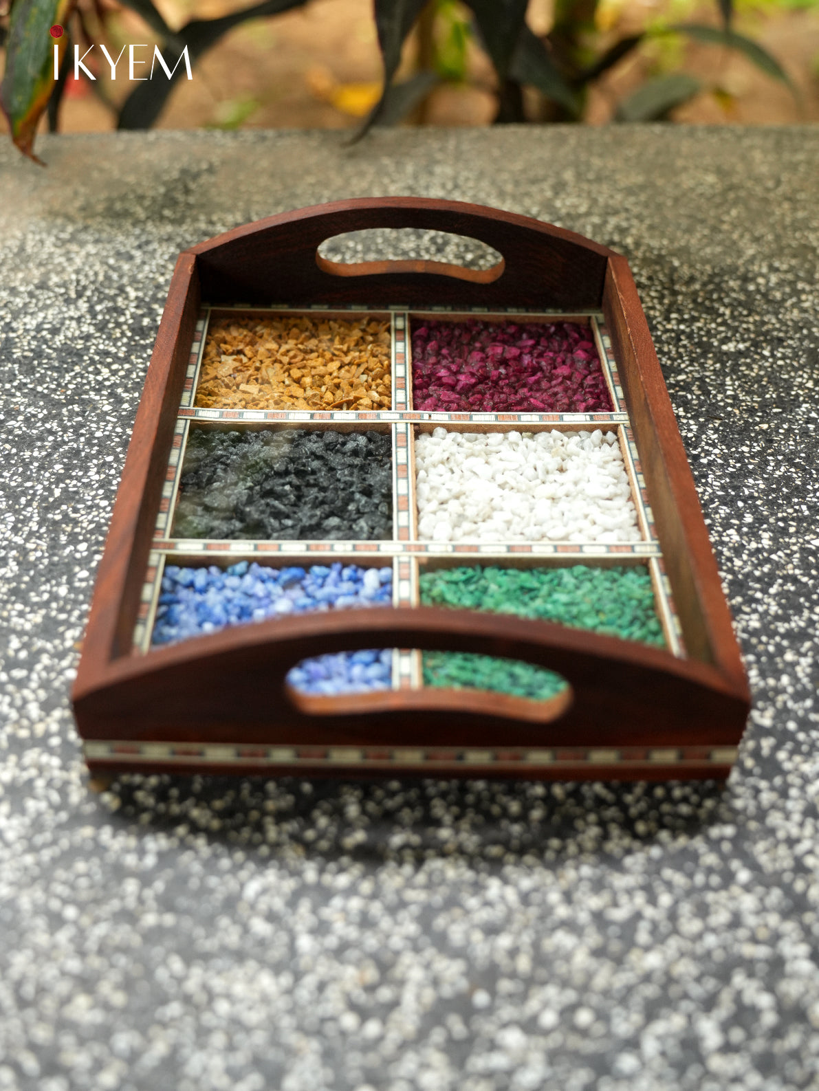 Wooden Gems Stone Tray