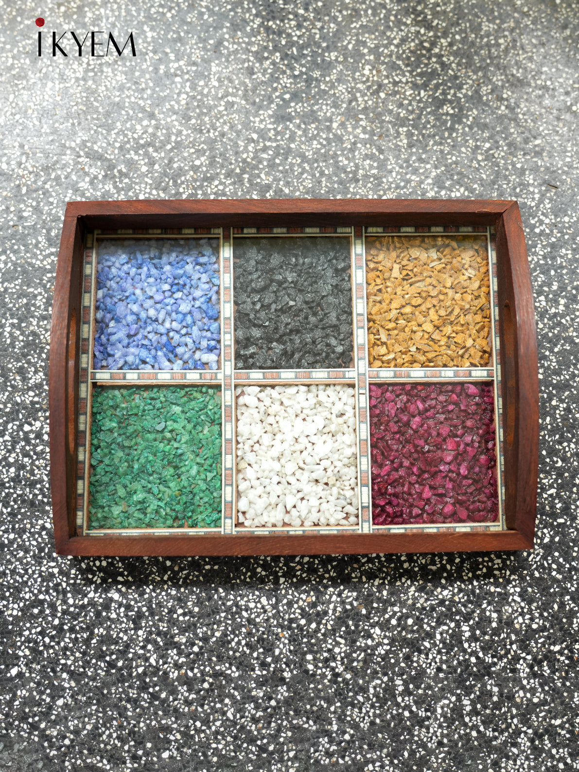 Wooden Gems Stone Tray