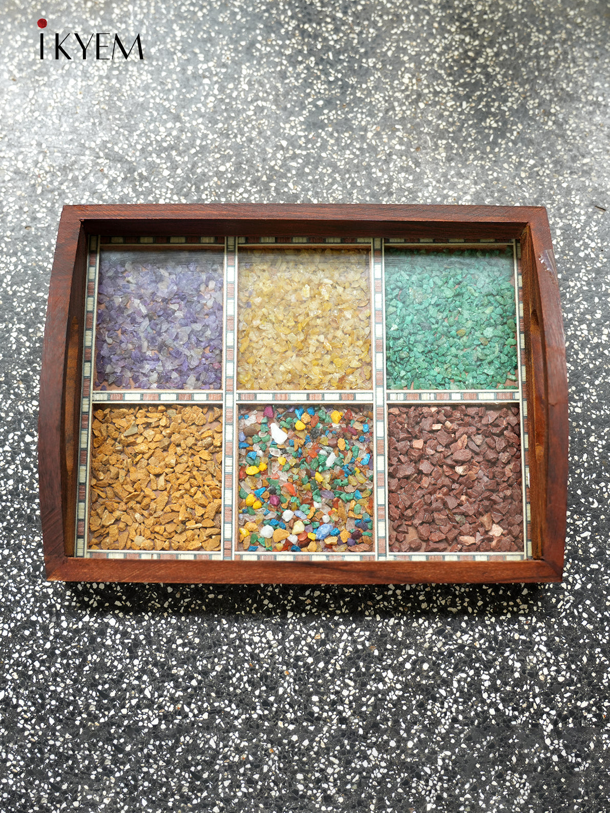 Wooden Gems Stone Tray