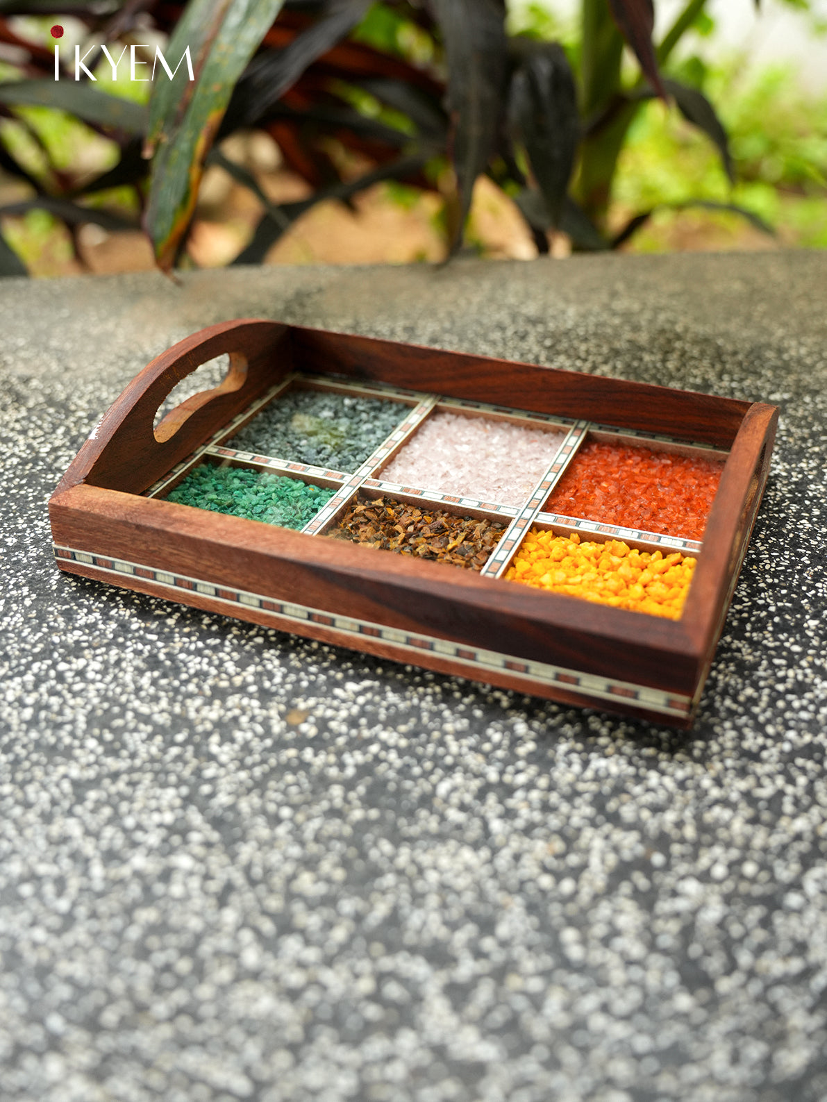 Wooden Gems Stone Tray