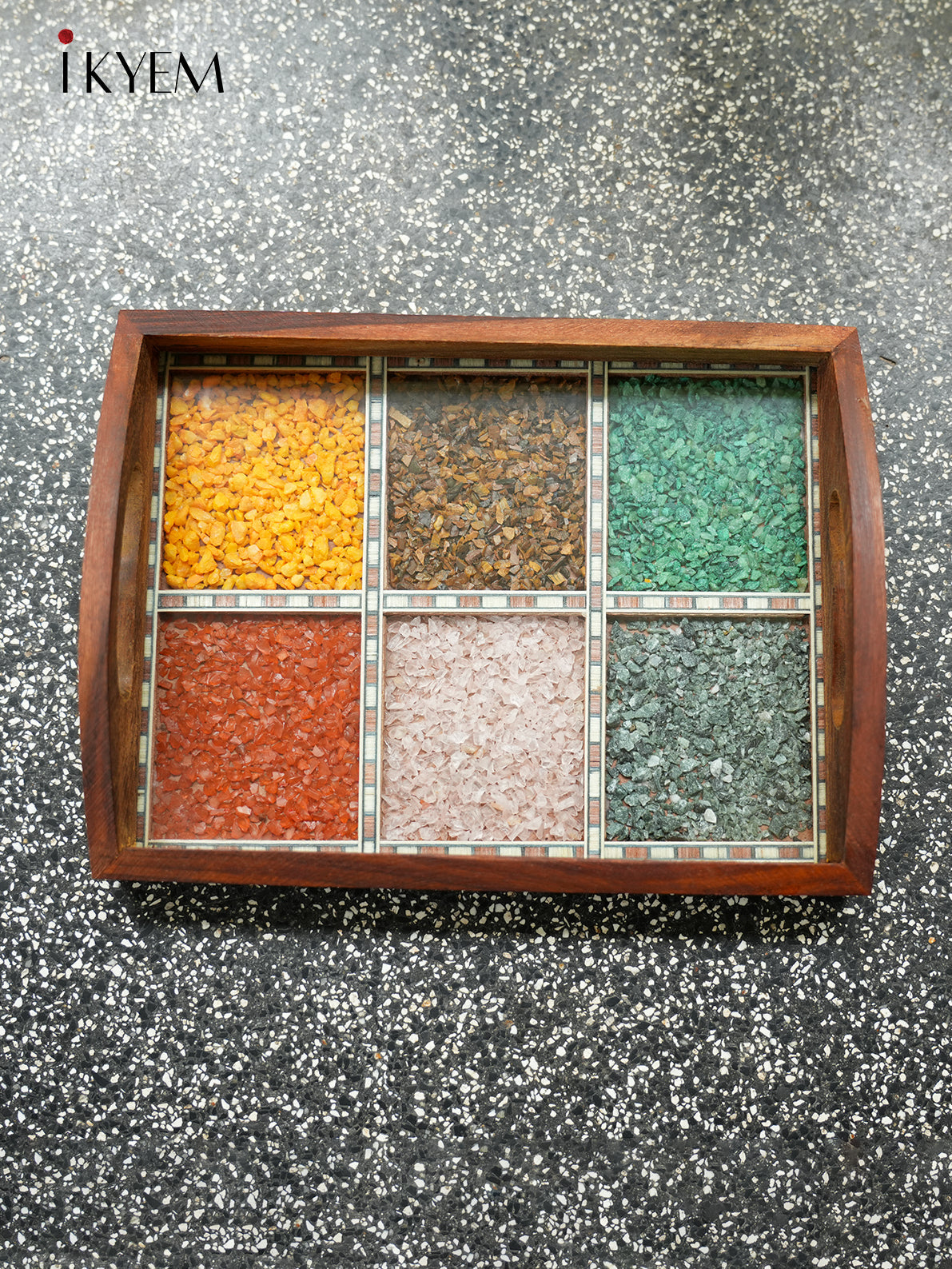 Wooden Gems Stone Tray