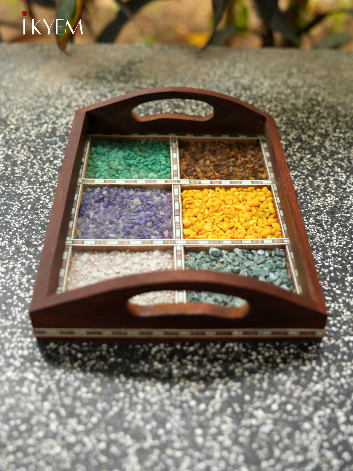 Wooden Gems Stone Tray