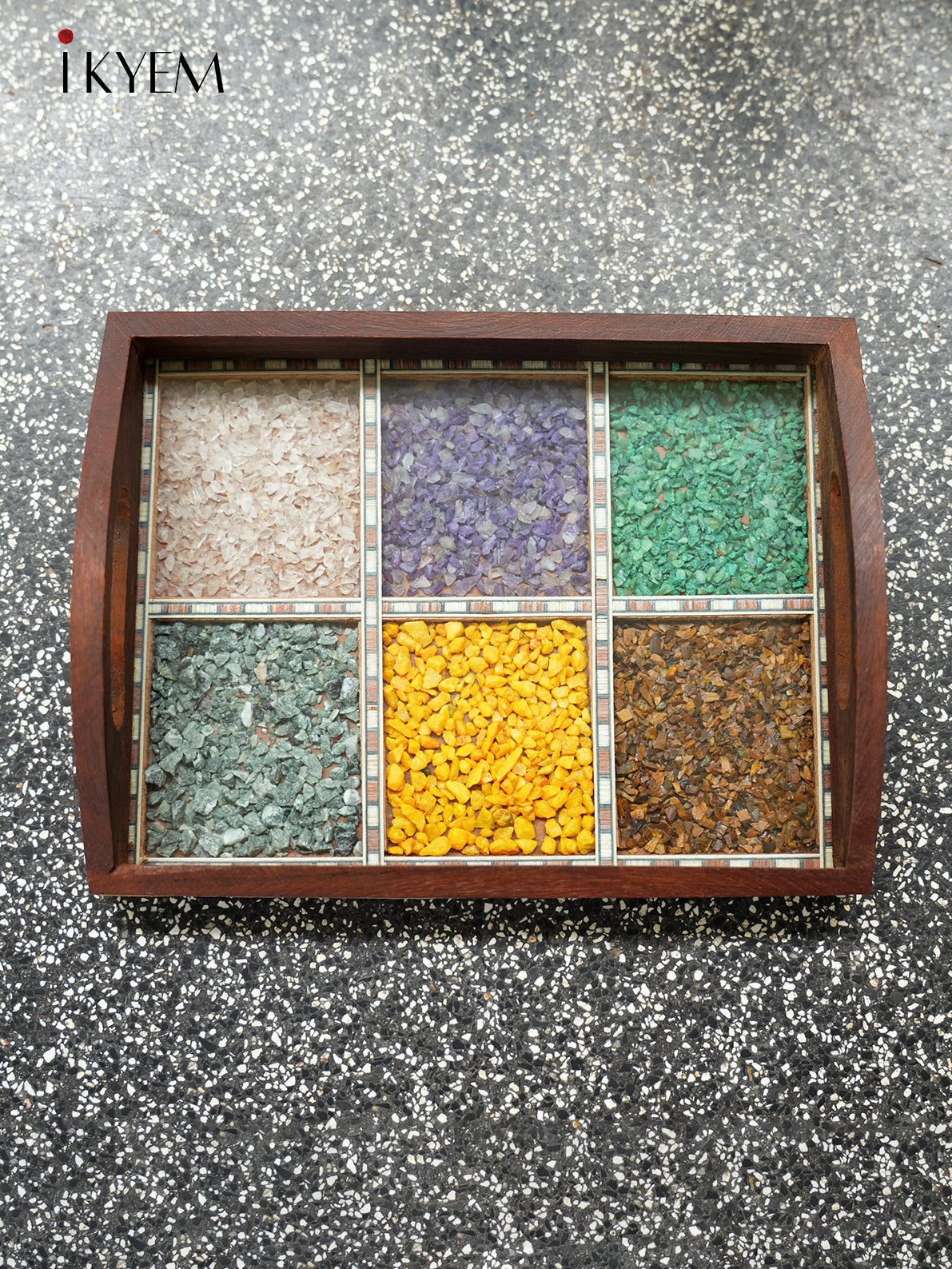 Wooden Gems Stone Tray