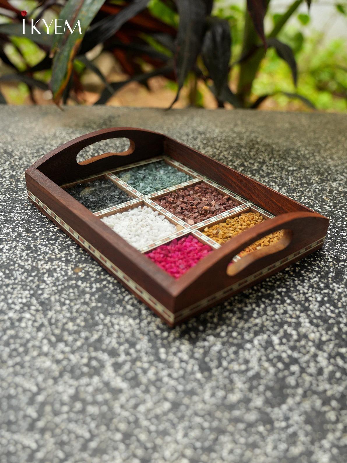 Wooden Gems Stone Tray