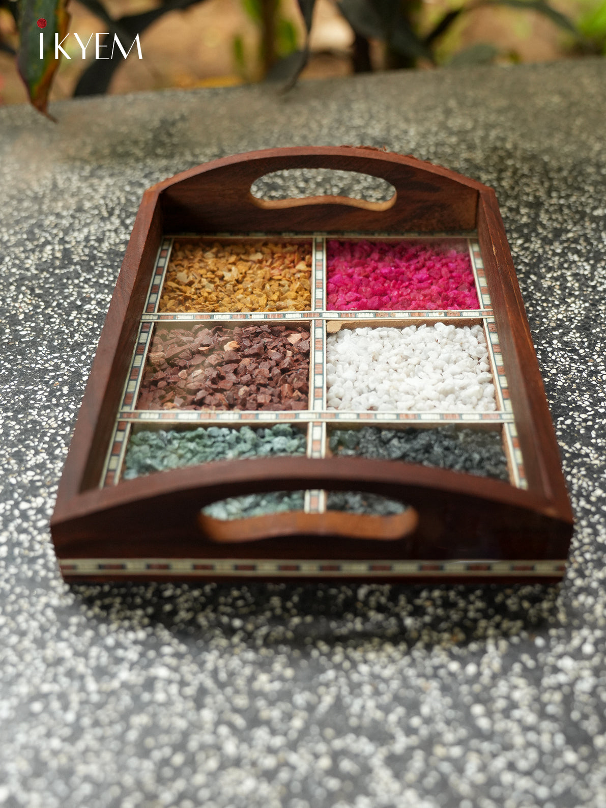 Wooden Gems Stone Tray