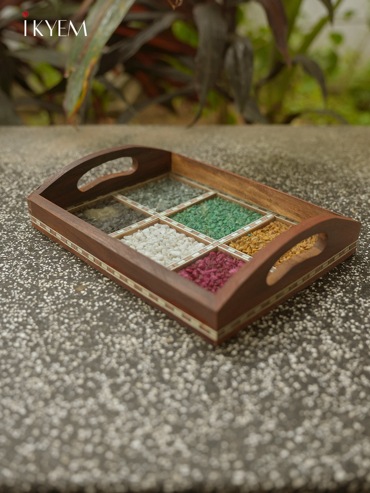 Wooden Gems Stone Tray