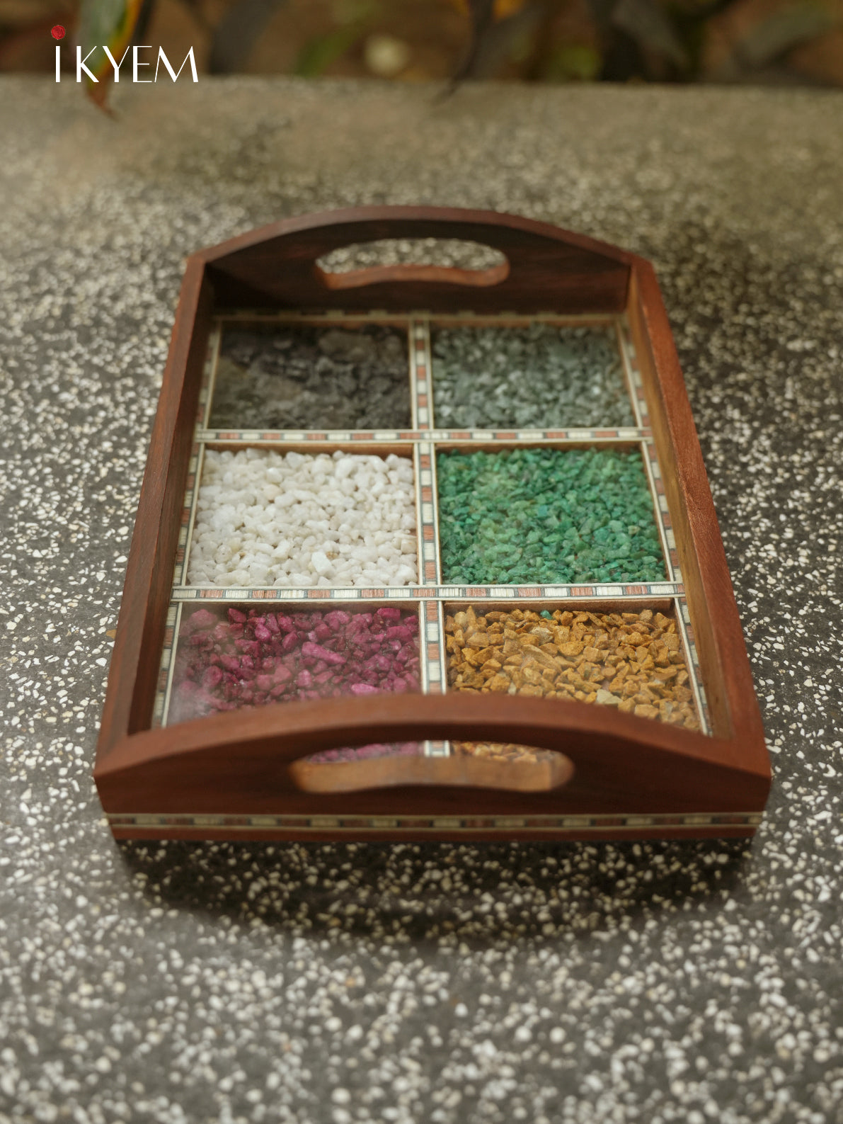 Wooden Gems Stone Tray