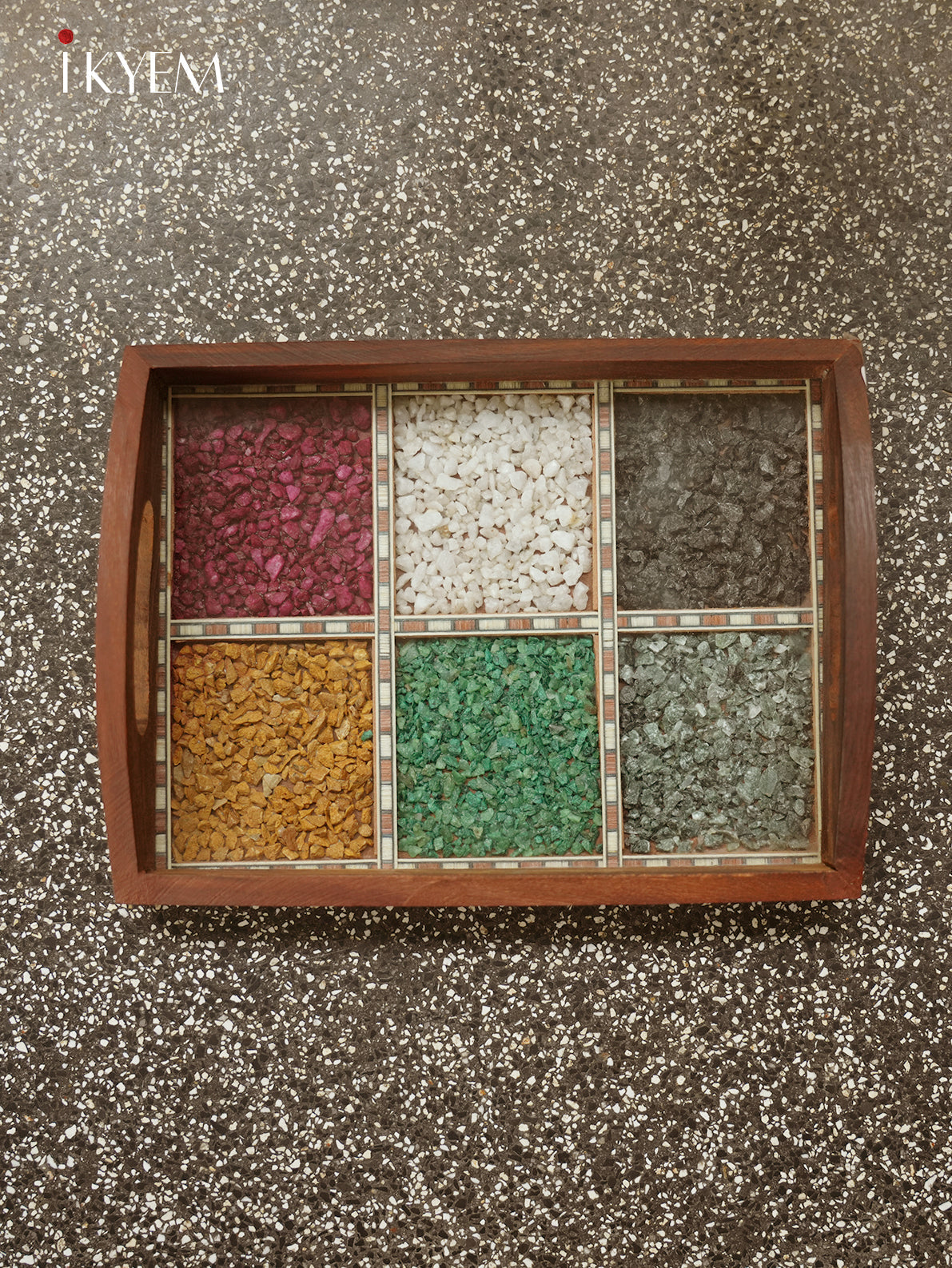 Wooden Gems Stone Tray