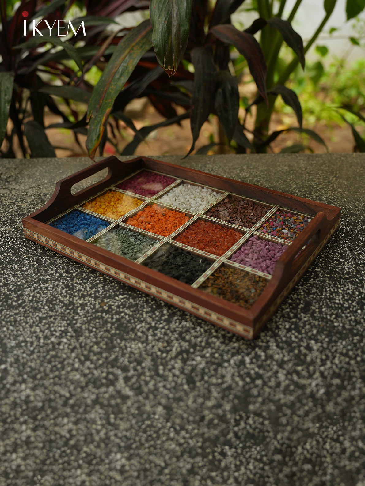 Wooden Gems Stone Tray