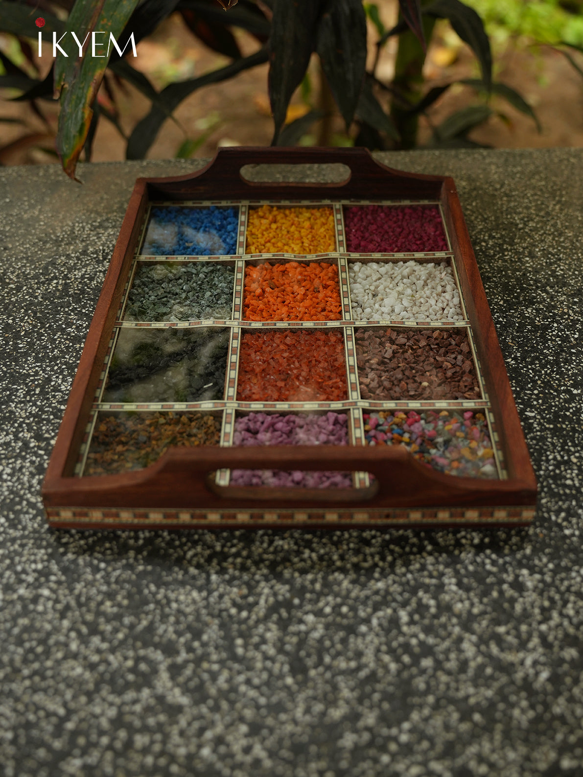 Wooden Gems Stone Tray