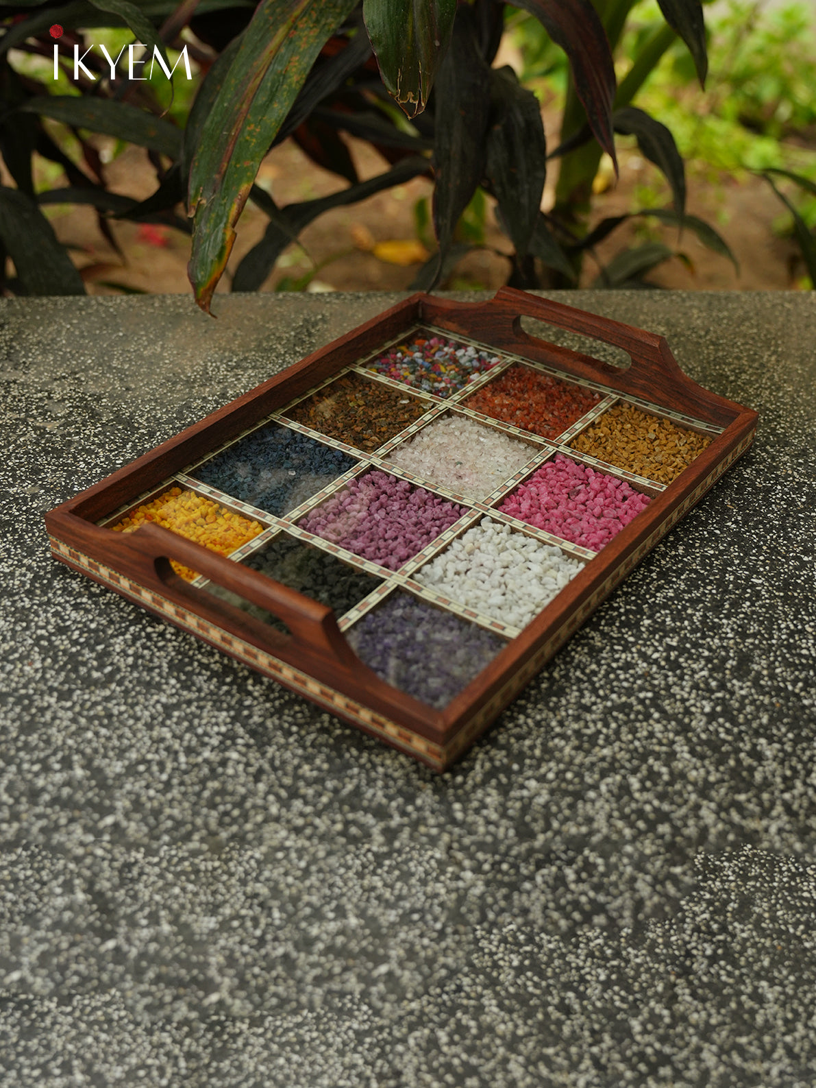 Wooden Gems Stone Tray