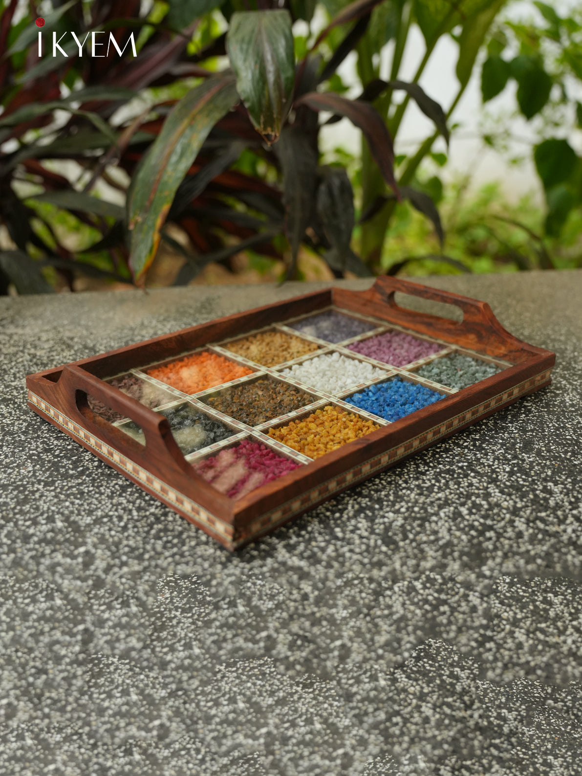 Wooden Gems Stone Tray