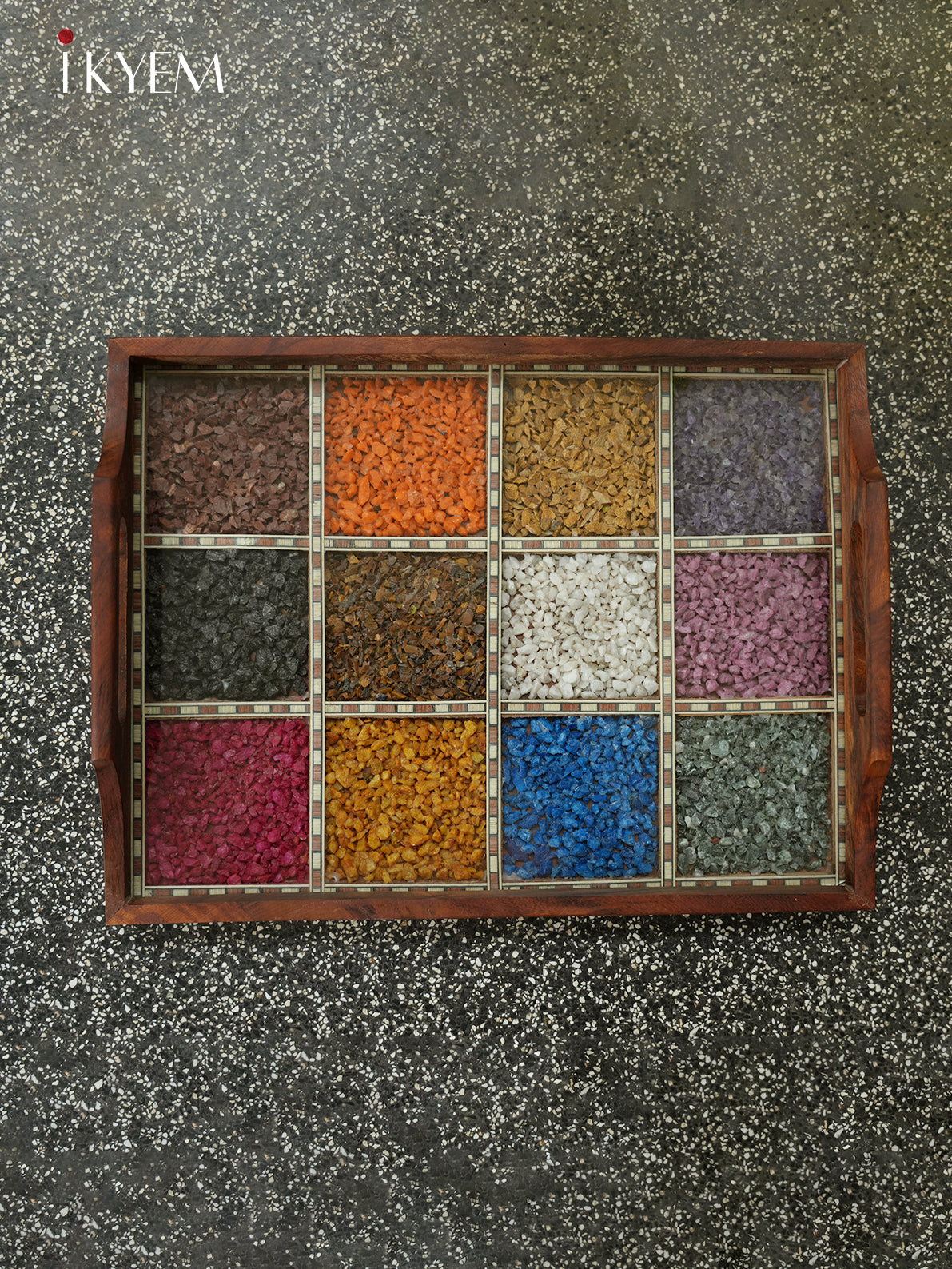 Wooden Gems Stone Tray