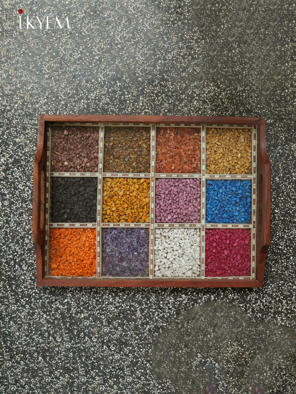 Wooden Gems Stone Tray