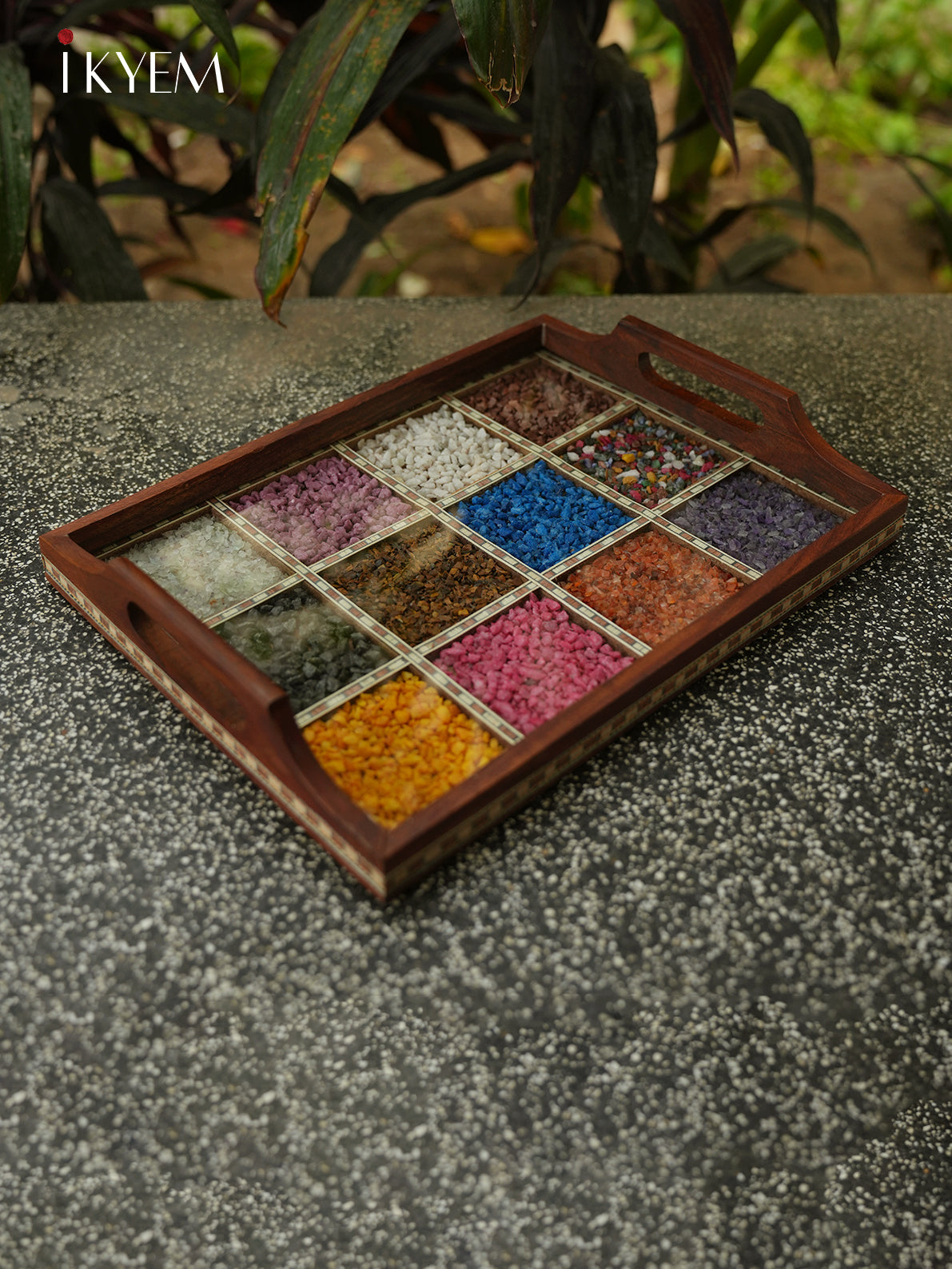 Wooden Gems Stone Tray