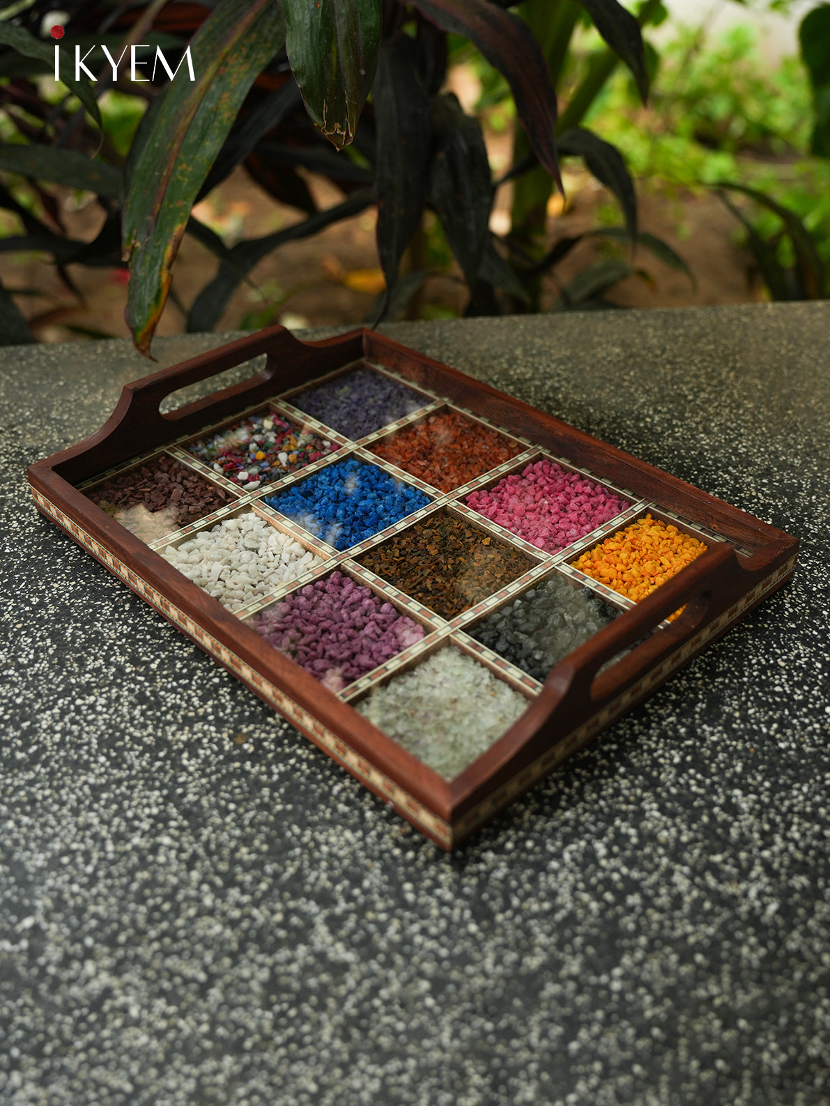 Wooden Gems Stone Tray