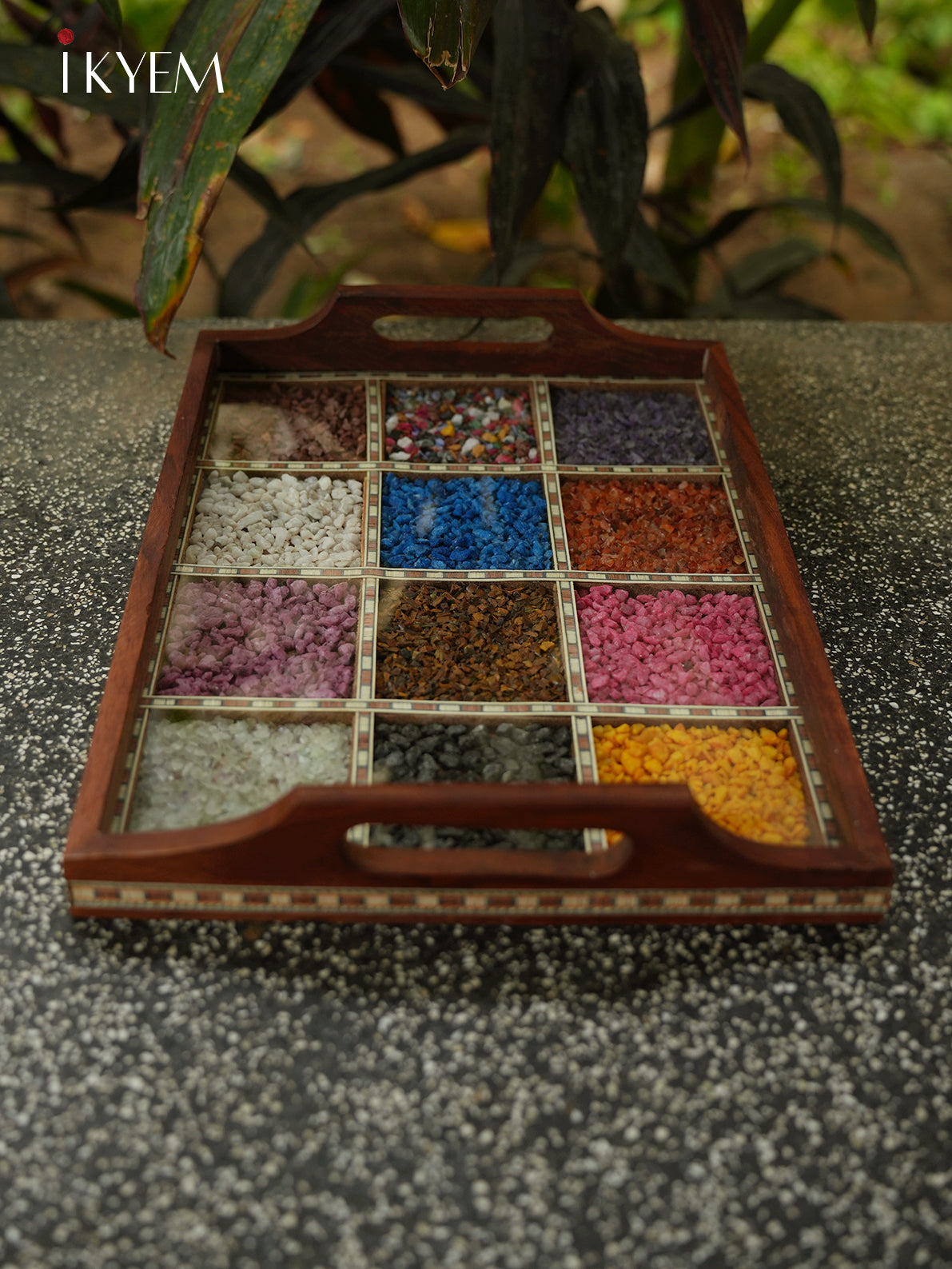 Wooden Gems Stone Tray