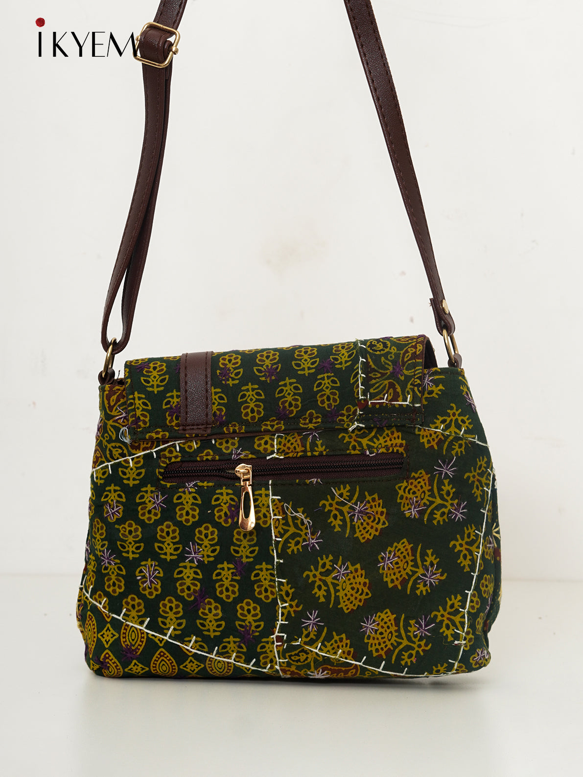 Green - Ajrakh Handbag