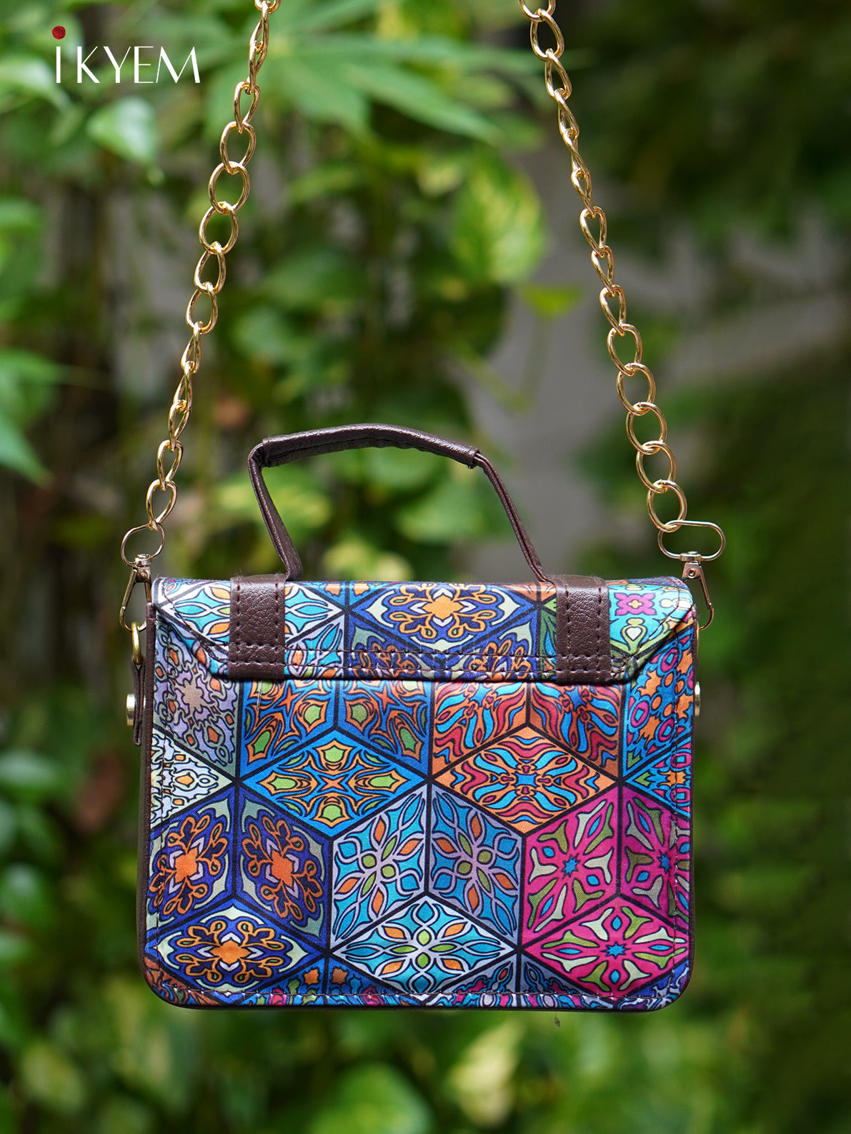 Blue & Brown - Ajrakh hand bag