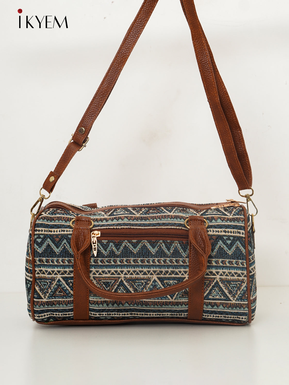 Cream & Blue - Ajrakh Handbag