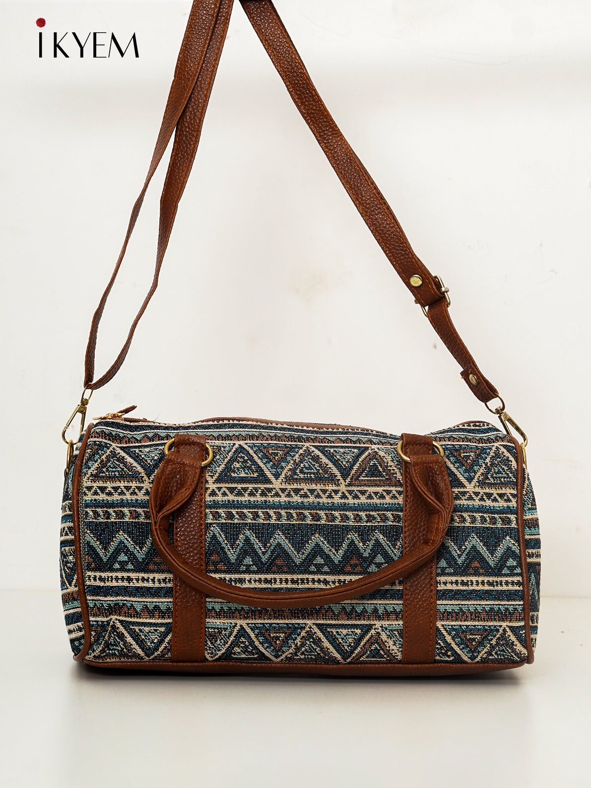 Cream & Blue - Ajrakh Handbag