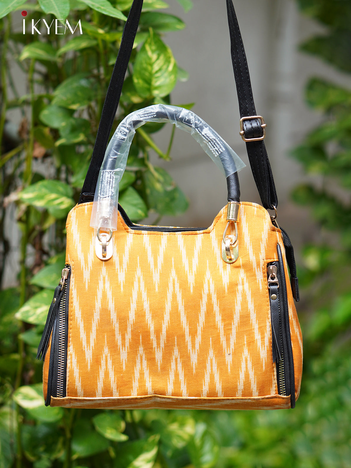 Yellow  & Brown - Ajrakh hand bag