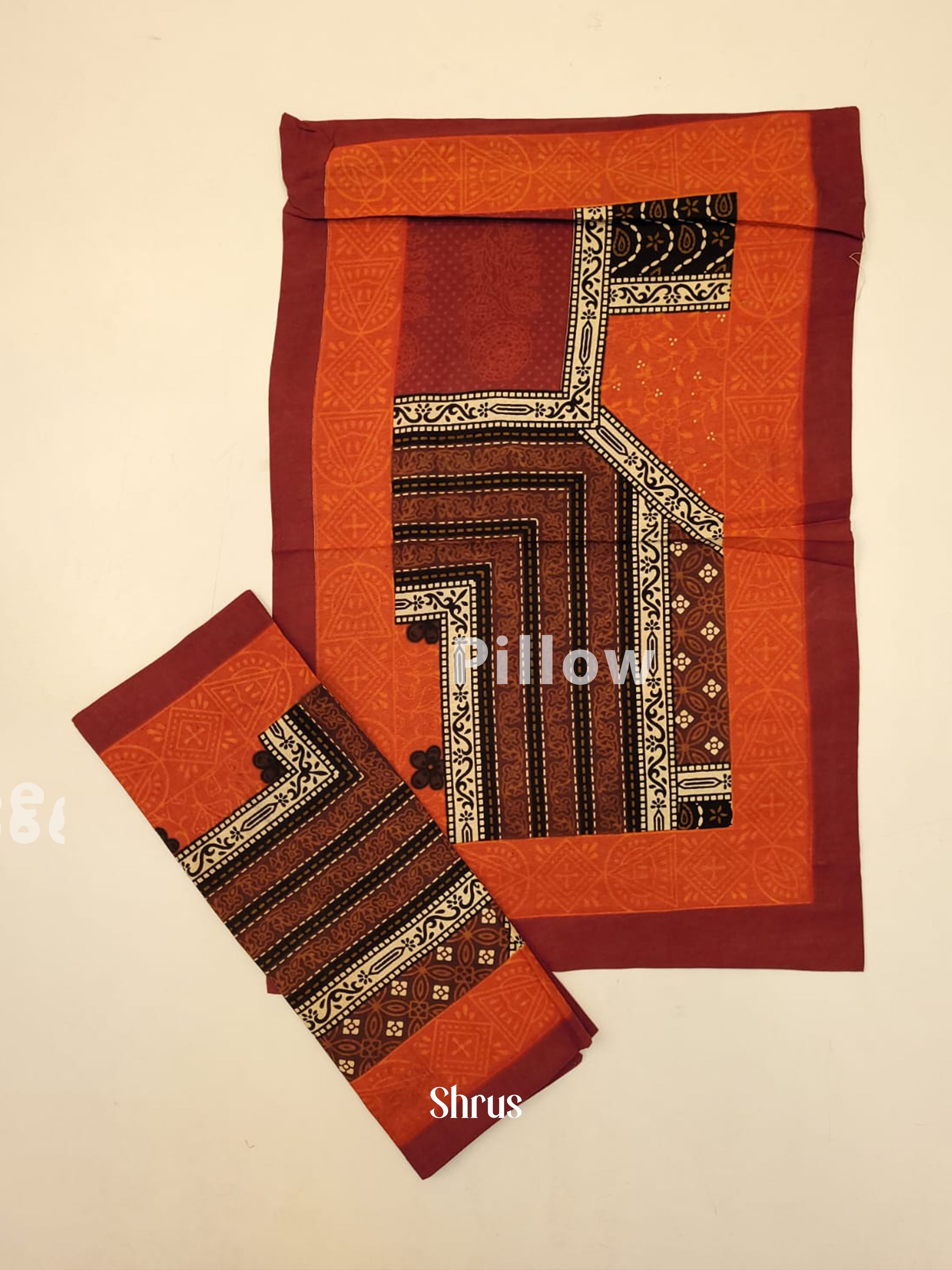 Orange  & Maroon - Bed Spreads