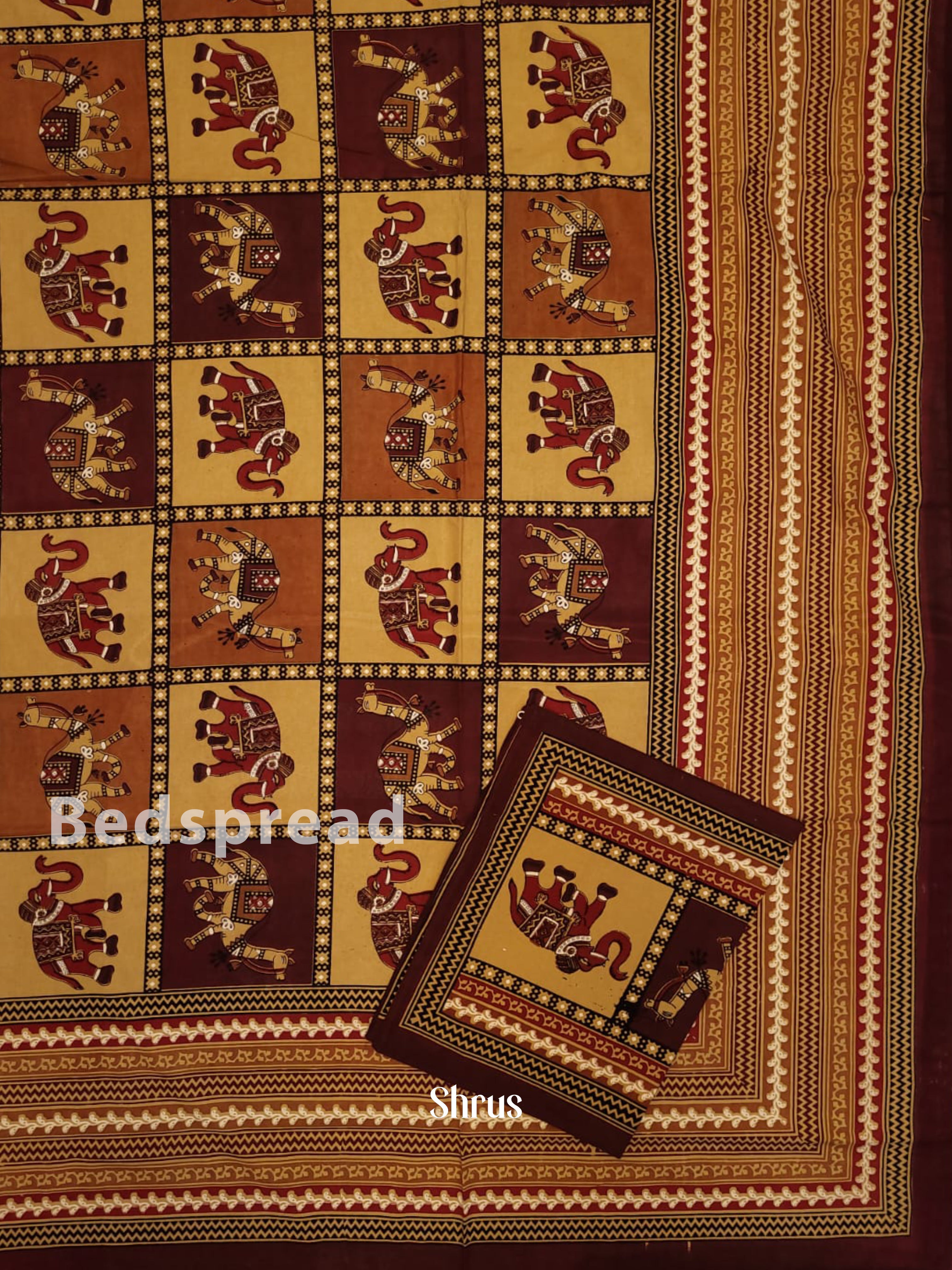 Mustard & Maroon - Bed Spreads