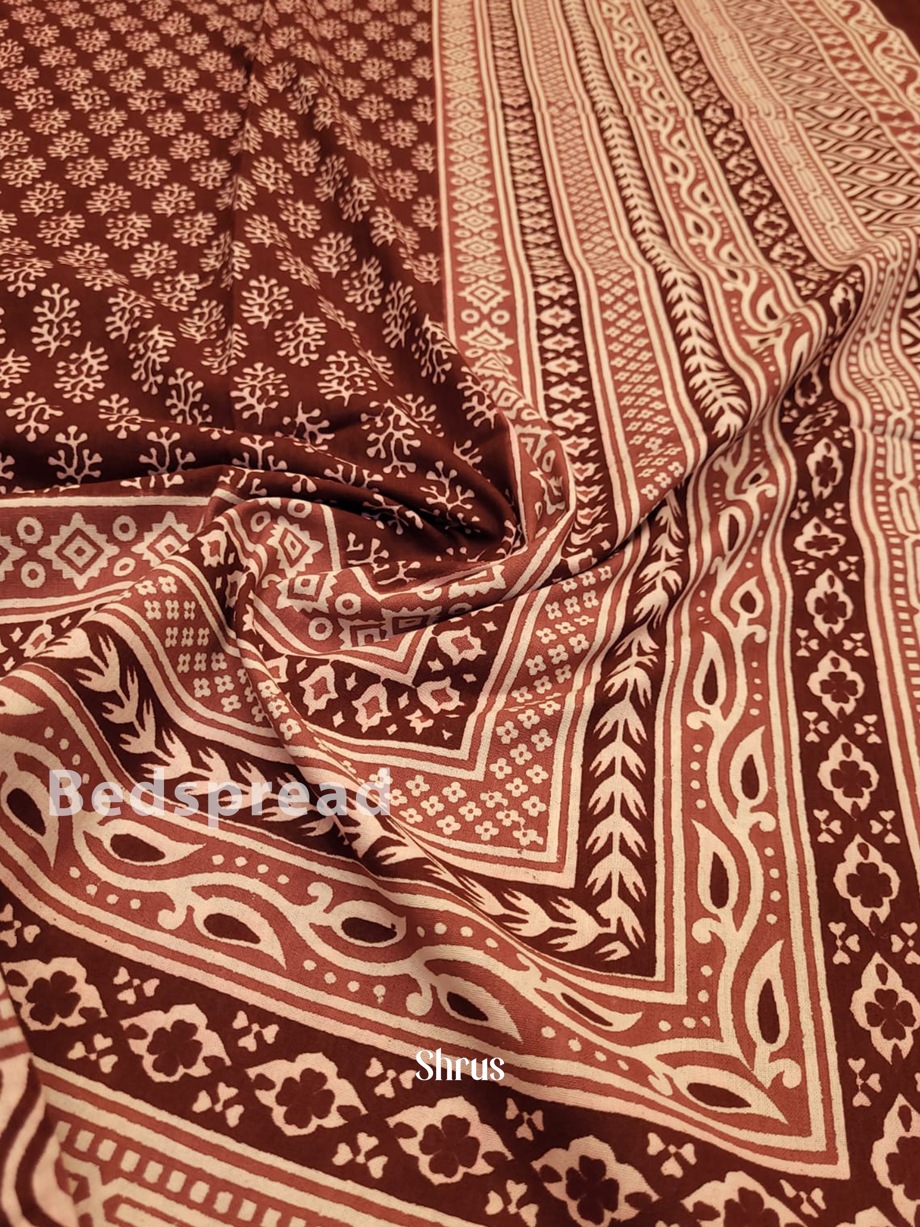 Maroon & Cream - Bed Spreads