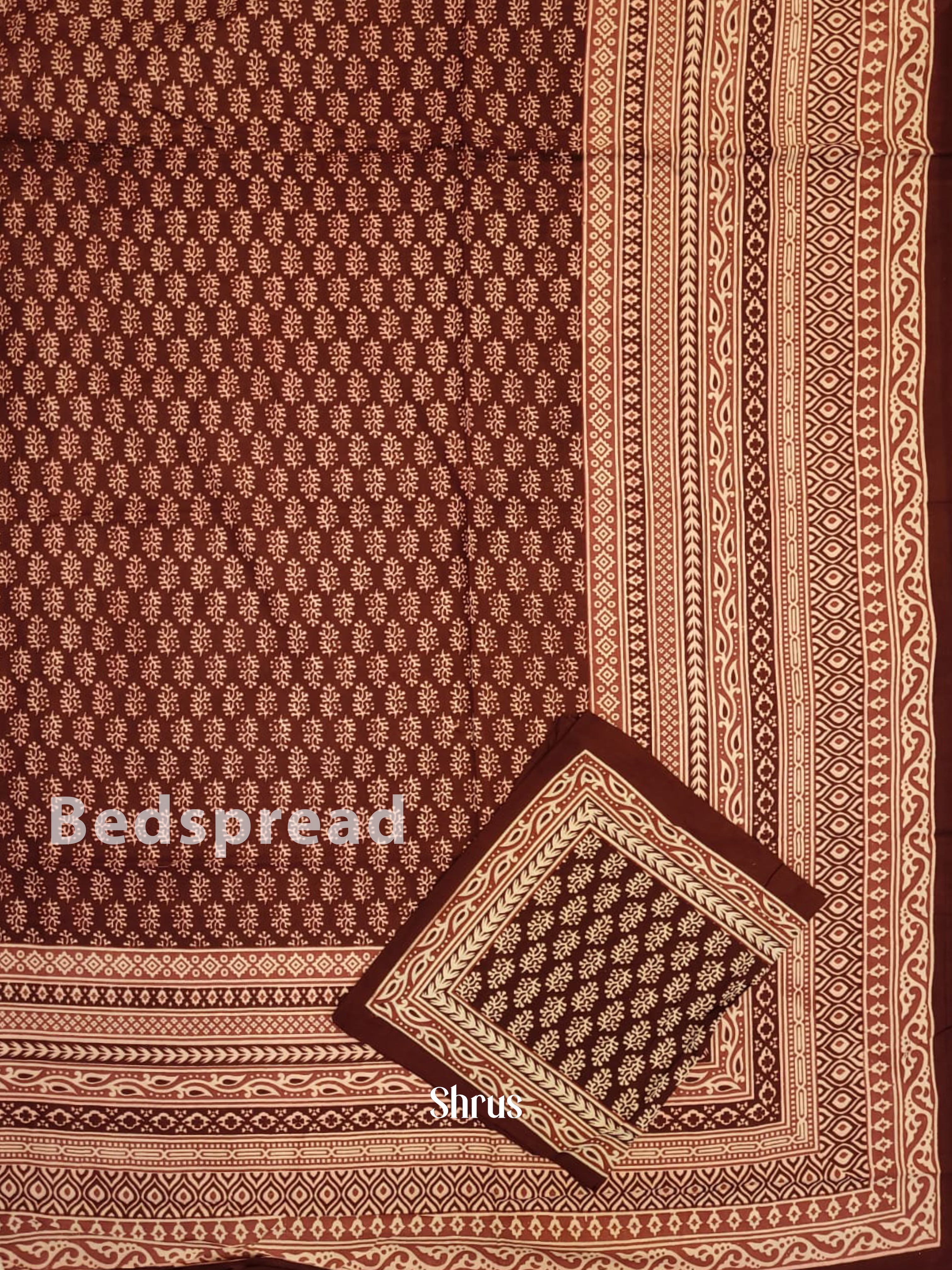 Maroon & Cream - Bed Spreads