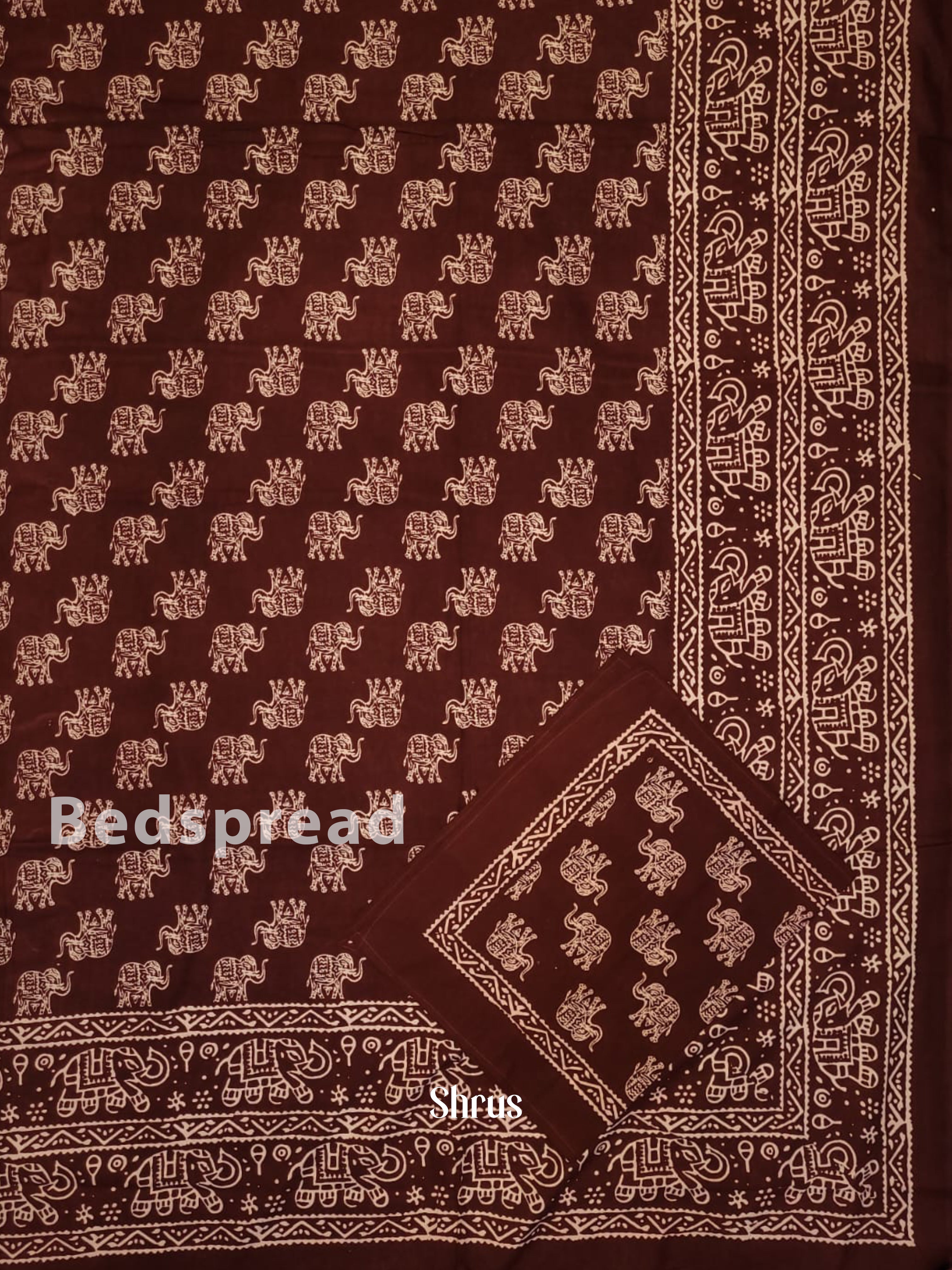 Maroon & Cream - Bed Spreads