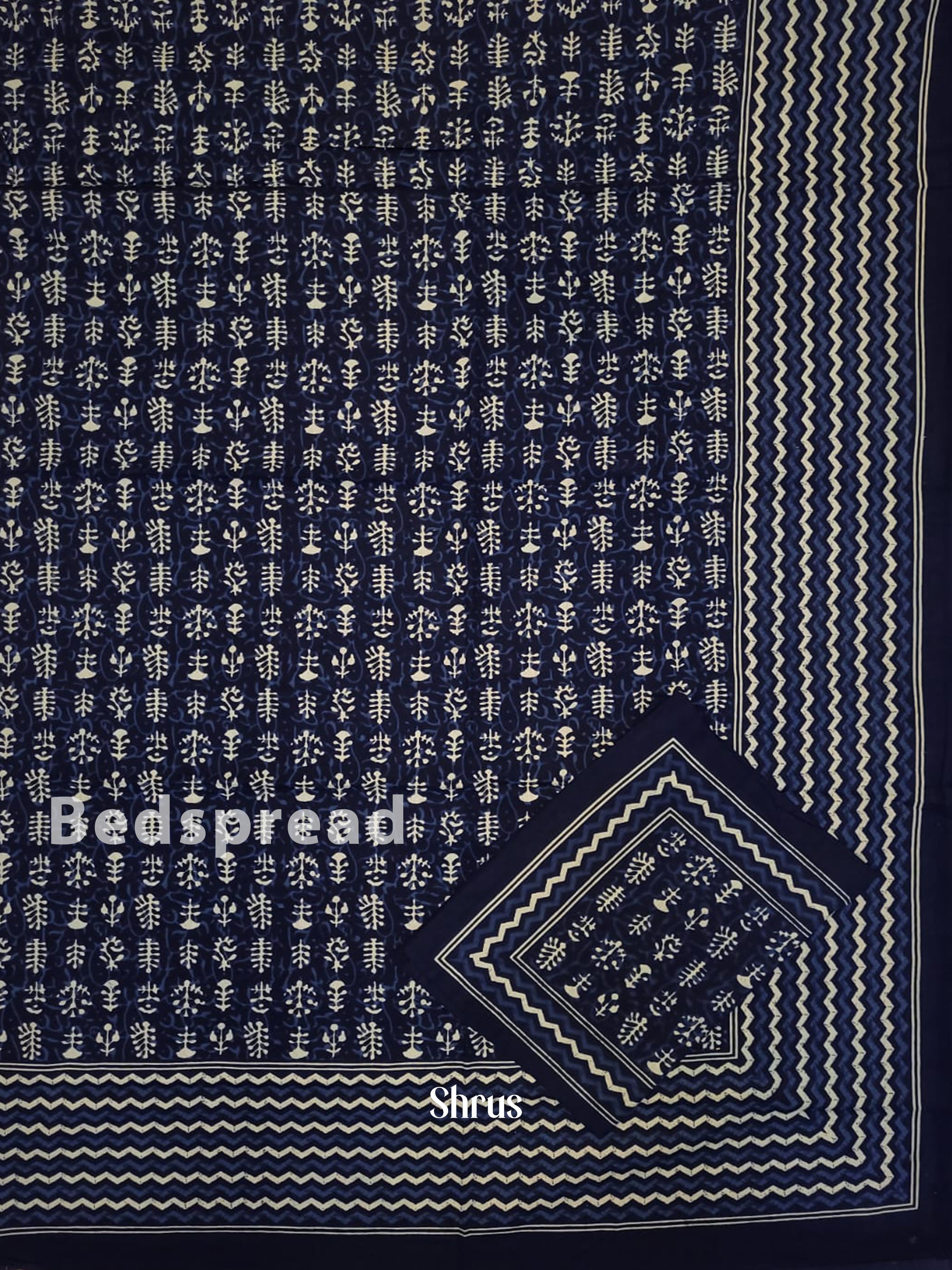 Indigo & Cream -Bed Spreads