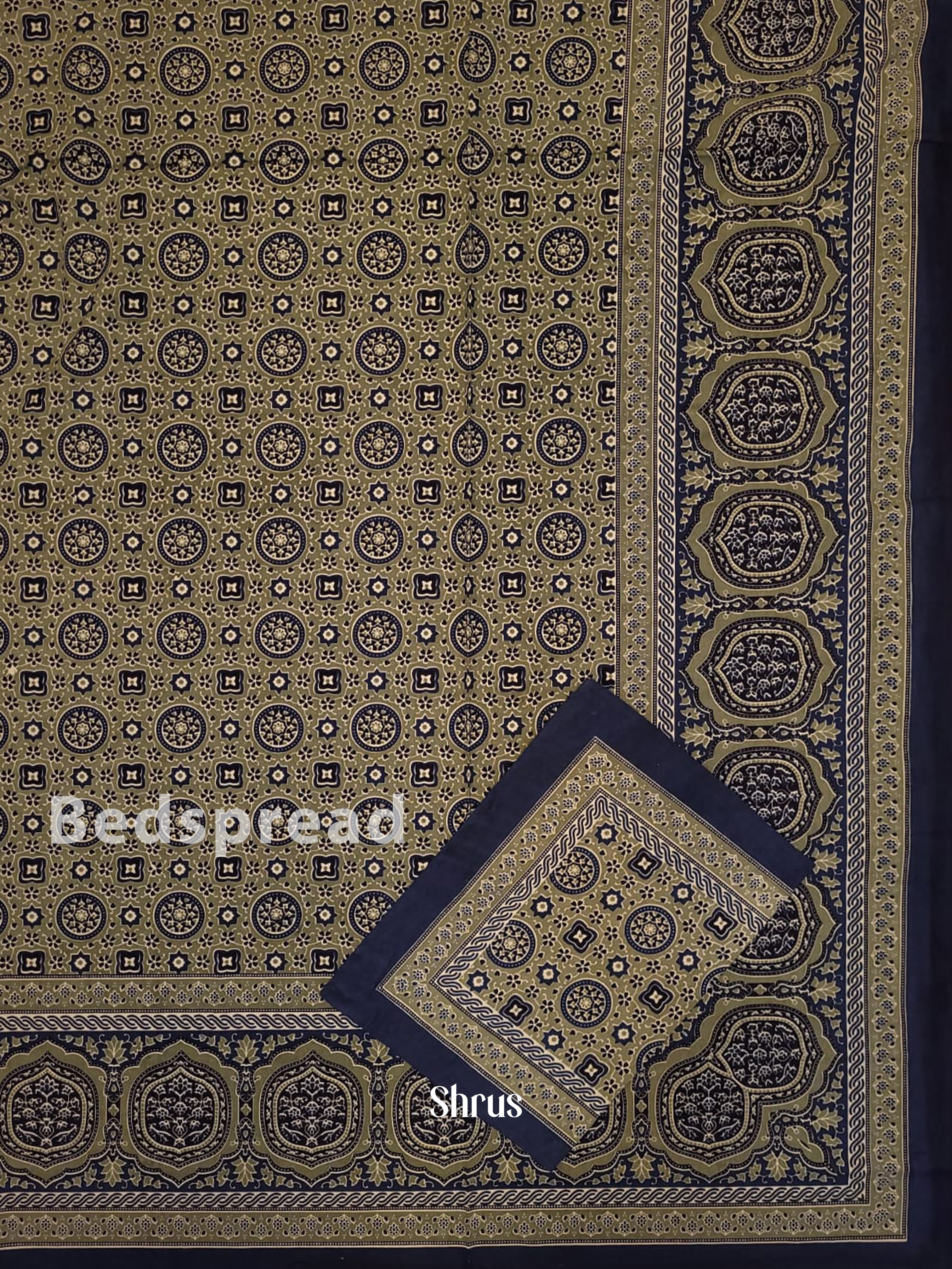 Blue & Elachi Green - Bed Spreads