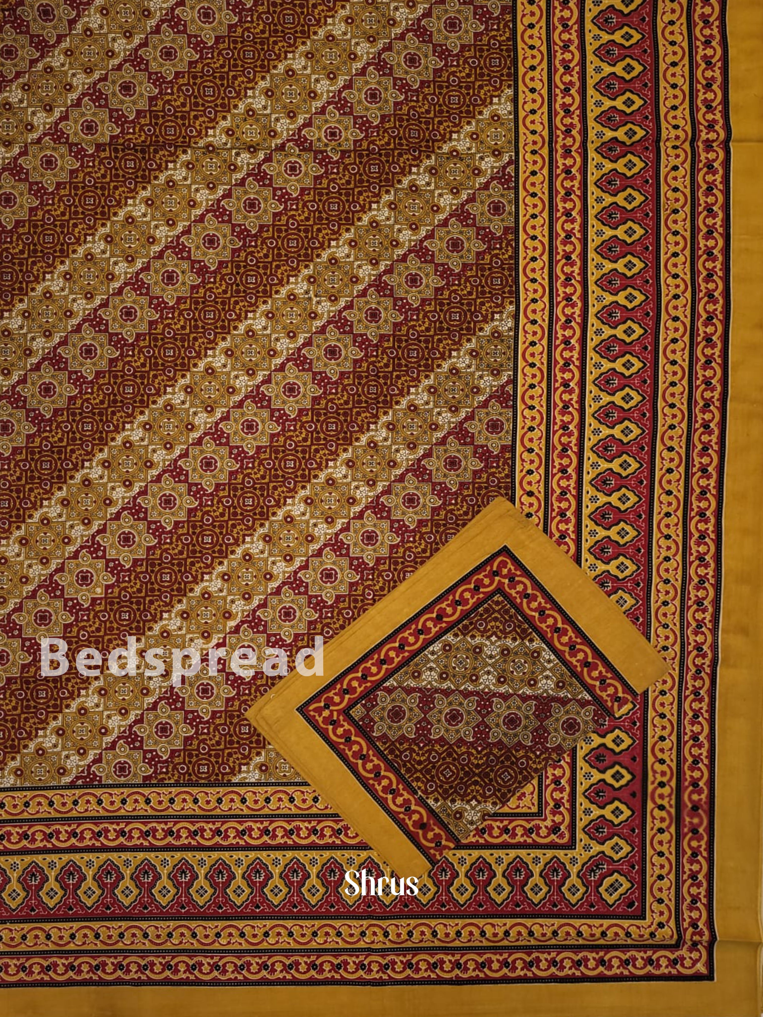 Mustard & Maroon - Bed Spreads