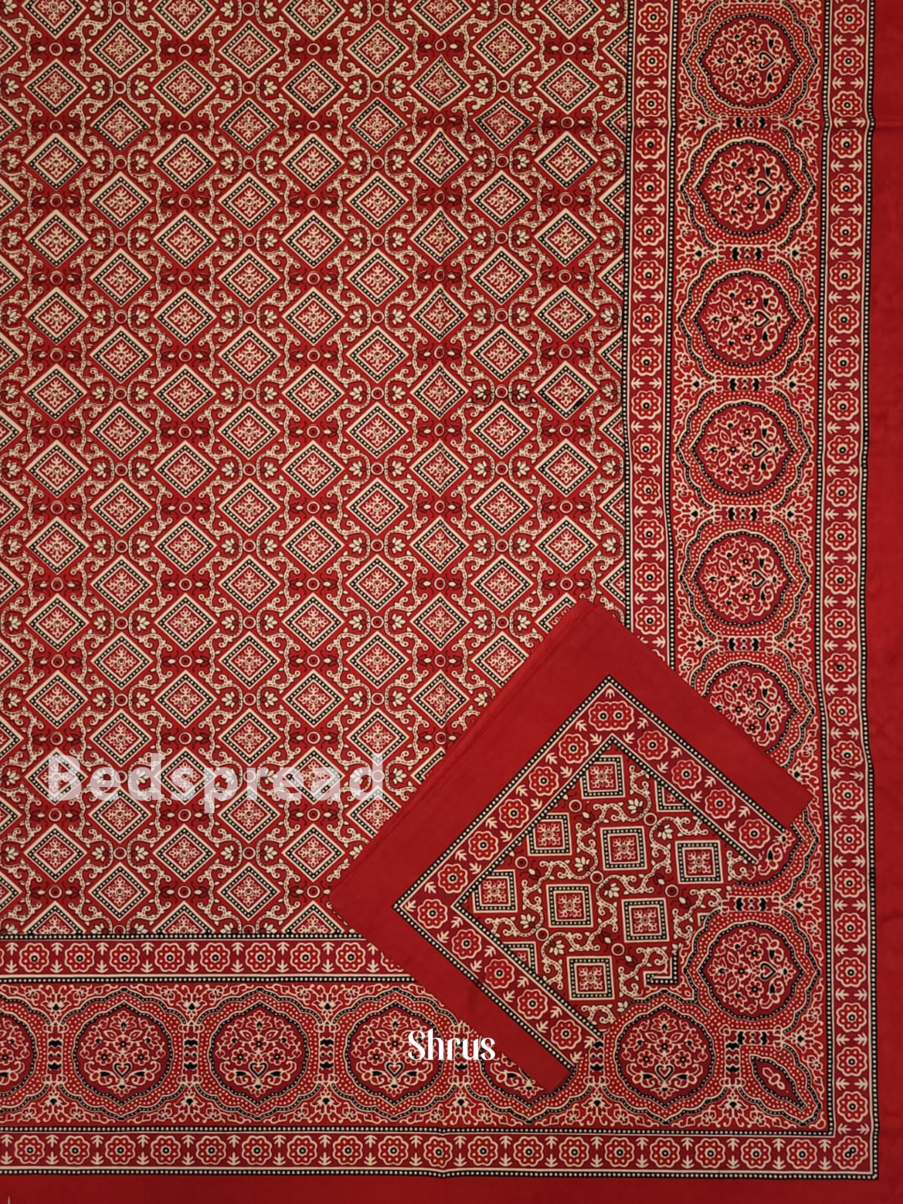 Red & Cream  - Bed Spreads