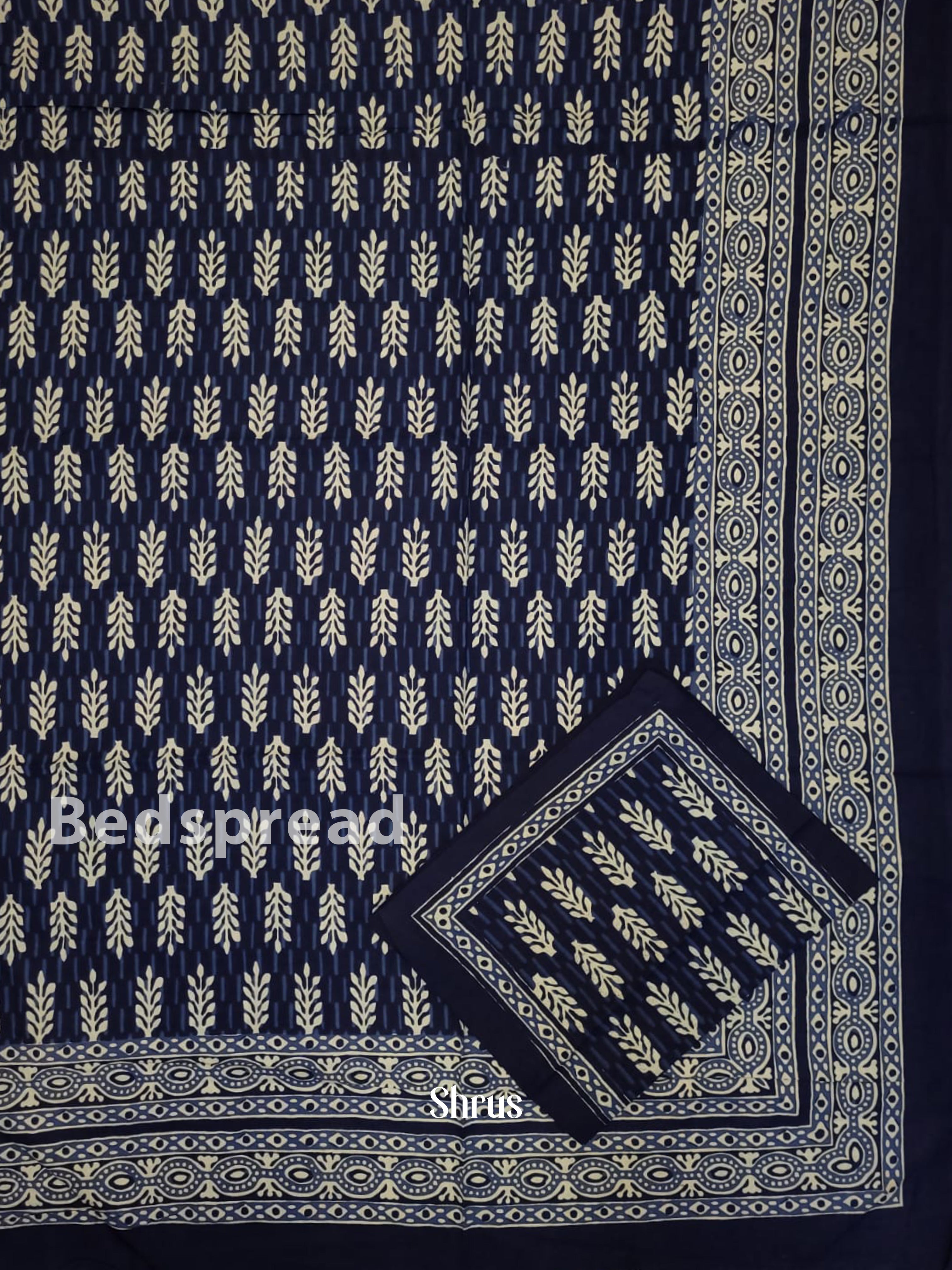 Indigo & Cream  -Bed Spreads